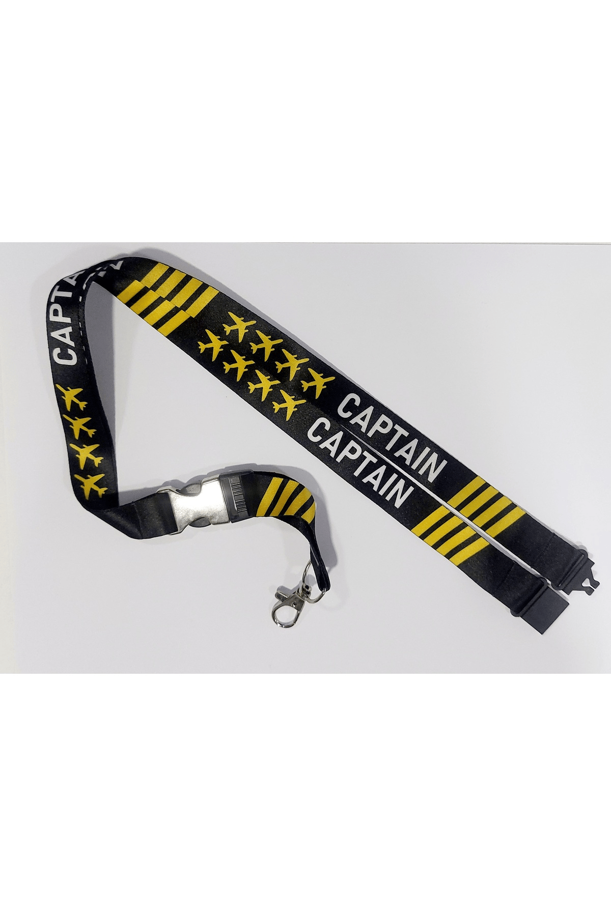 Kaptan 4 Sırma Uçak Baskılı Boyun İpi Lanyard