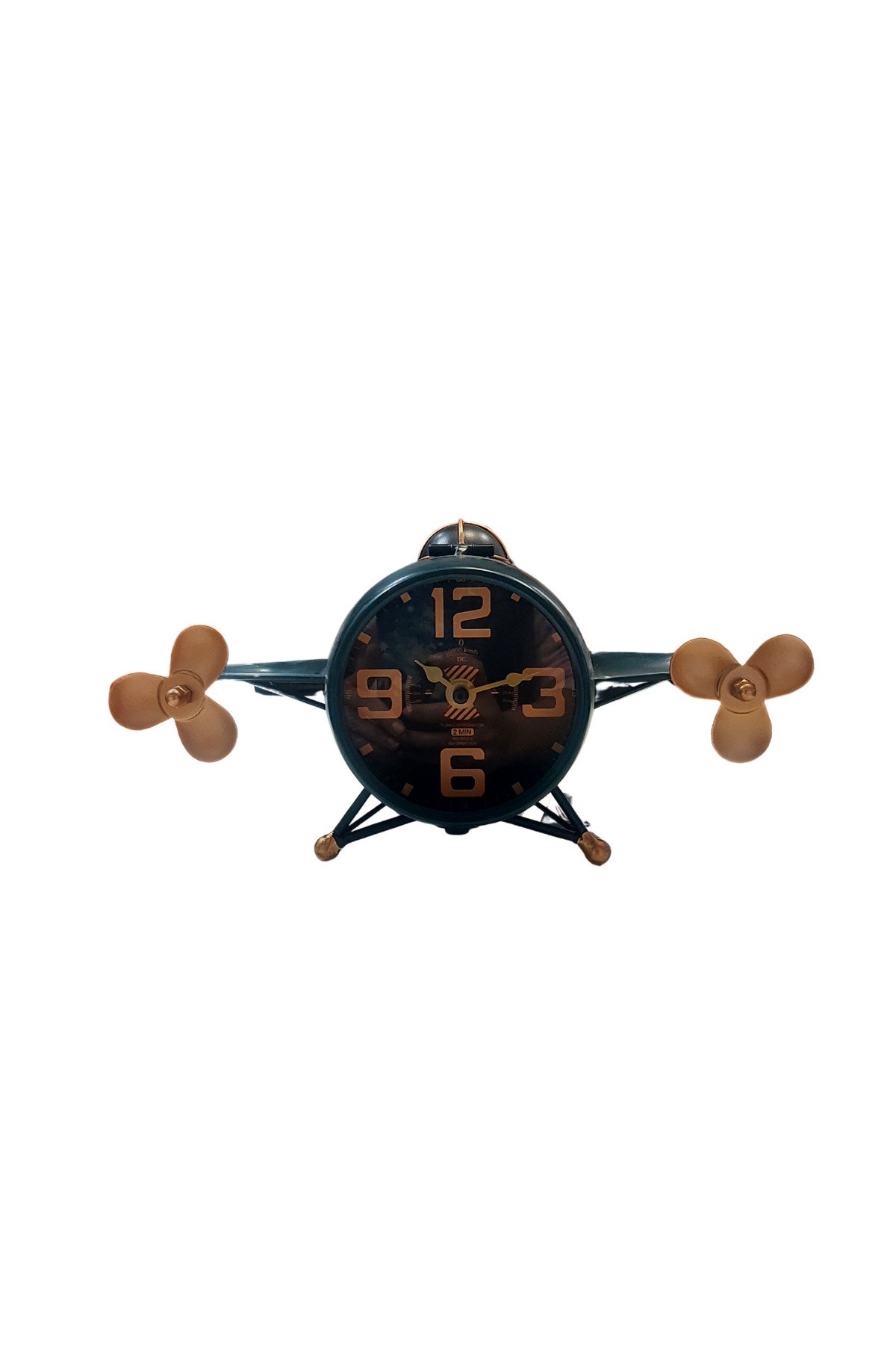 Saatli Retro Metal Uçak Maketi