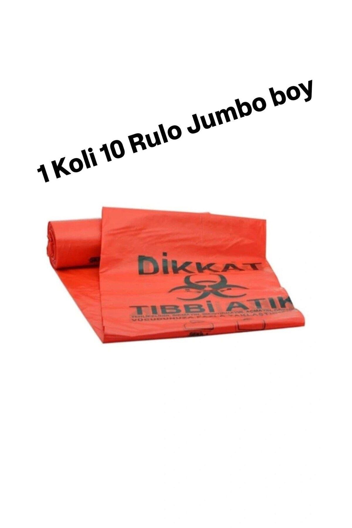 80X110 Jumbo Boy Tıbbi Atık Çöp Torbası 800 GR 1 Koli 10 Rulo-EFTAPLAST