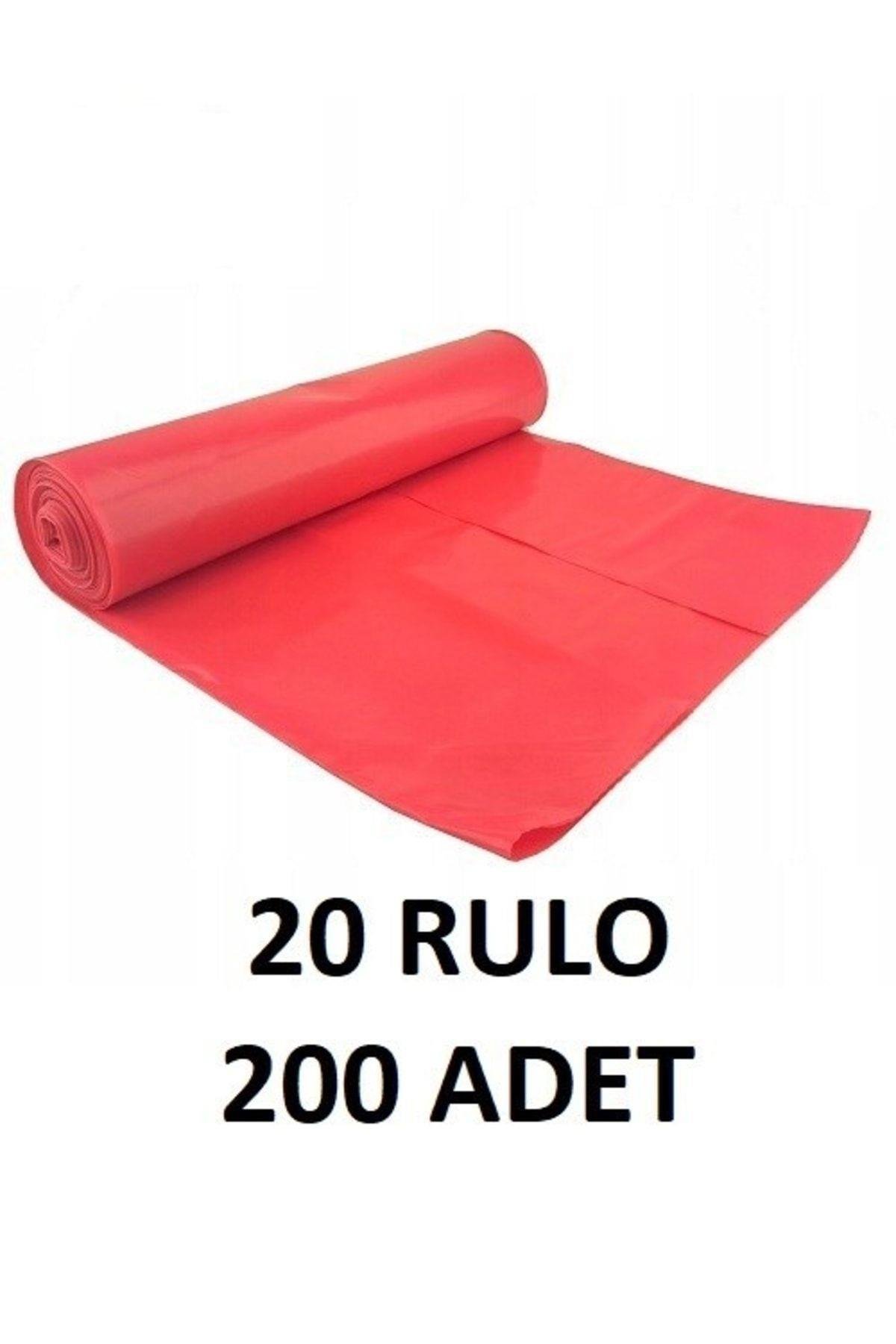 80x110 Jumbo Rulo Çöp Torbası 300gr 20 Rulo-200 Adet (KIRMIZI)-EFTAPLAST
