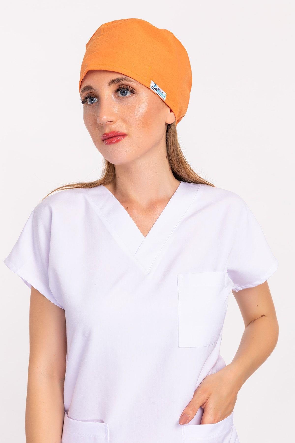 Doktor, Hemşire Bonesi Turuncu Cerrahi Bone-Nur Medikal Giyim