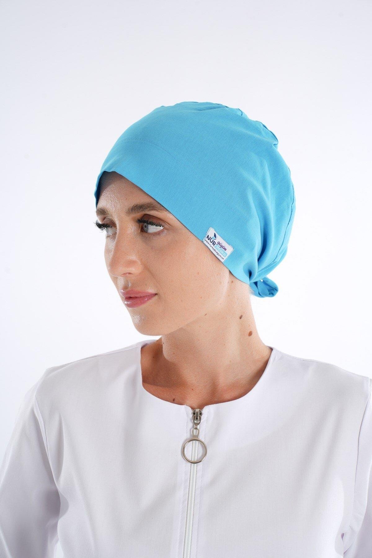 Düz Gökyüzü Tesettür Doktor Hemşire Hastane Aşçı Cerrahi Bone-Nur Medikal Giyim