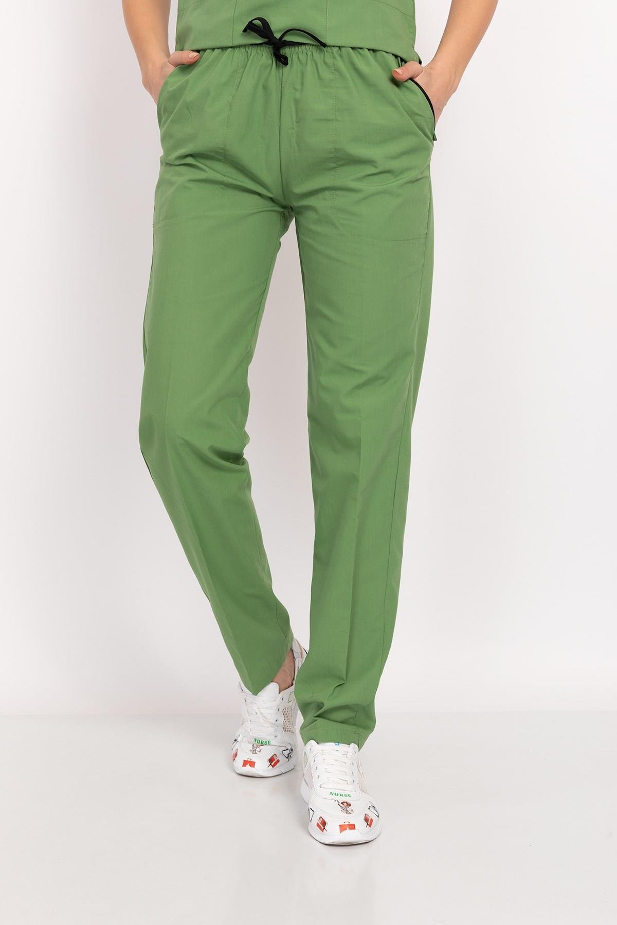 Fıstık Yeşili Renk Doktor Hemşire Cerrahi Tek Alt Terikoton Pantolon-Nur Medikal Giyim