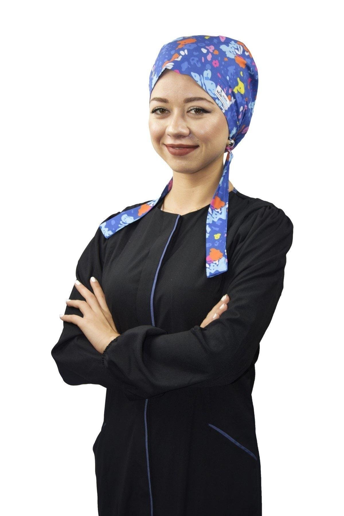 Kadın Butterfly Kelebek Tesettür Doktor Hemşire Hastane Aşçı Bonesi-Nur Ortopedi