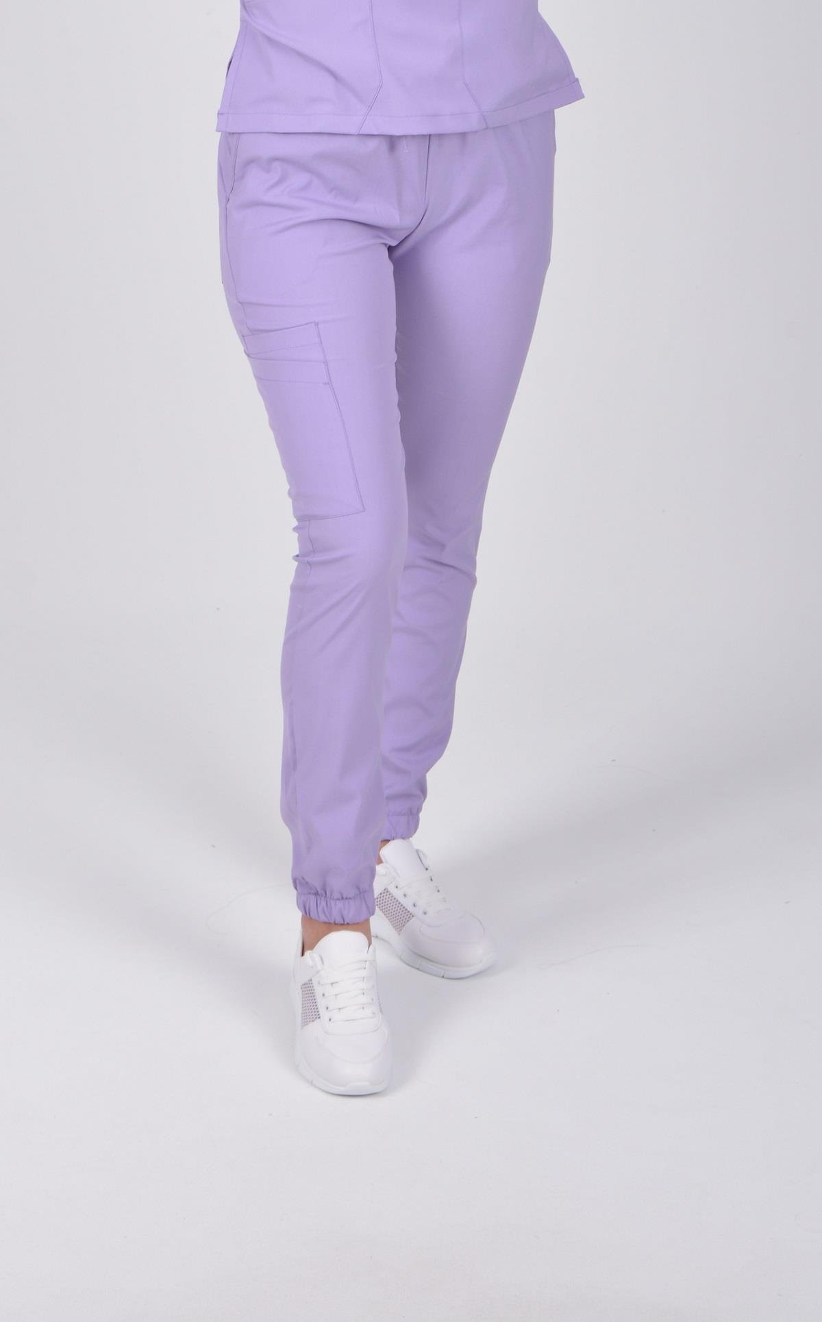 Lila Likralı Jogger Pantolon-Nur Medikal Giyim