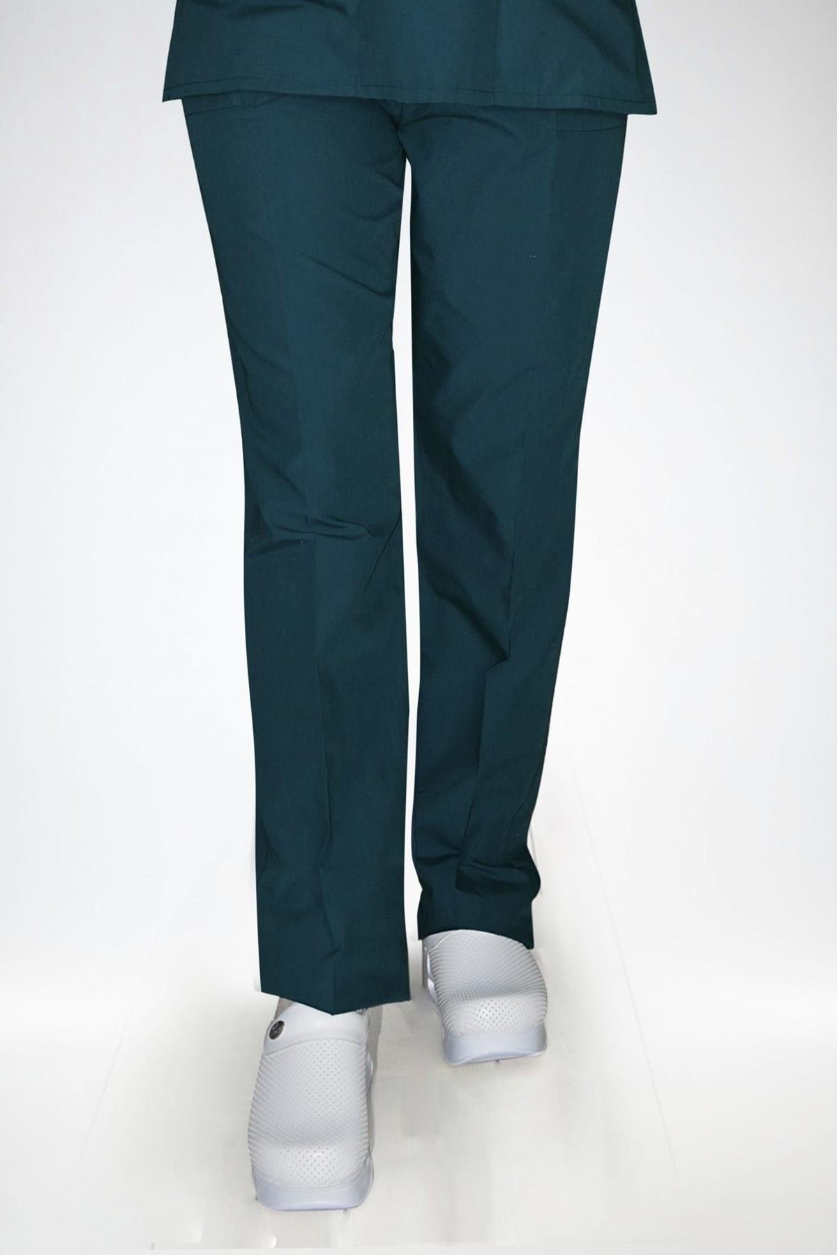 Petrol Yeşili Hemşire Doktor Cerrahi Hastane Greys Terikoton Tek Alt Pantolon-Nur Medikal Giyim