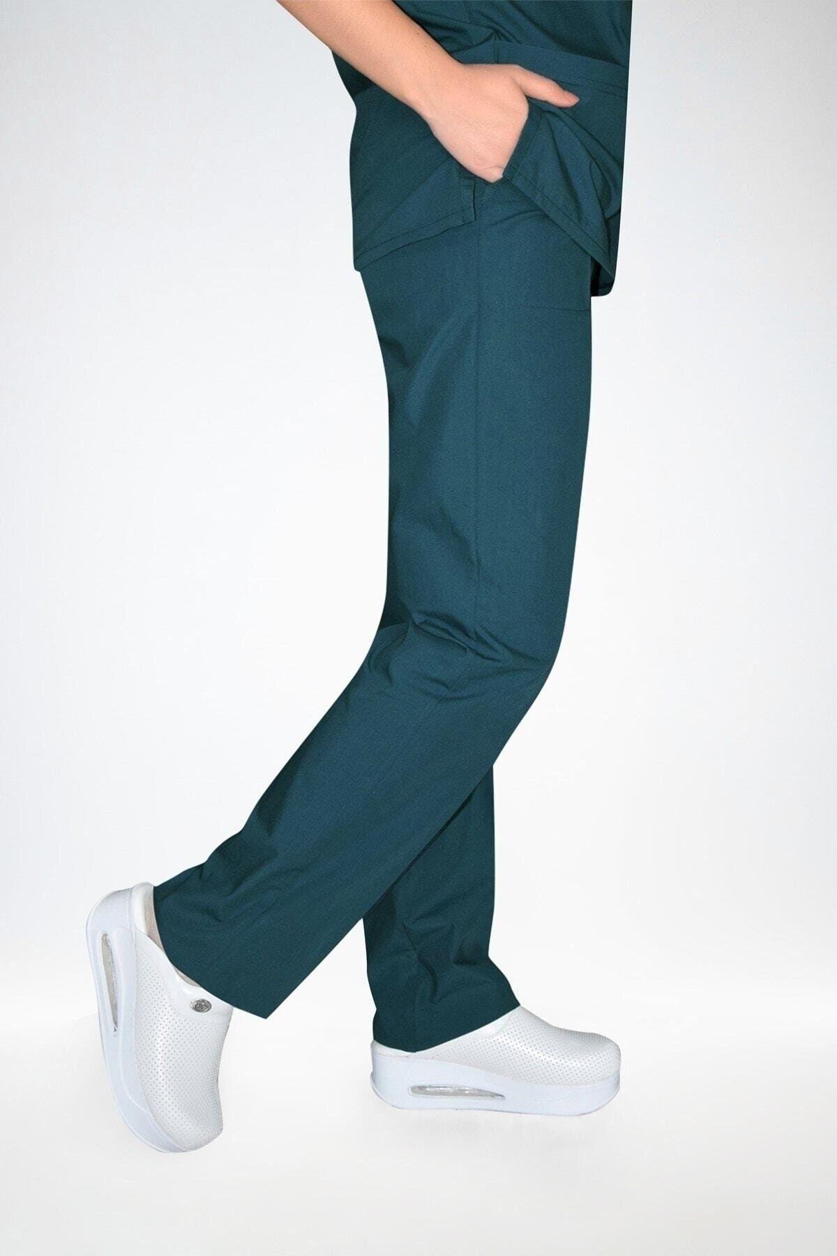 Petrol Yeşili Likralı Tek Alt Pantolon-Nur Medikal Giyim