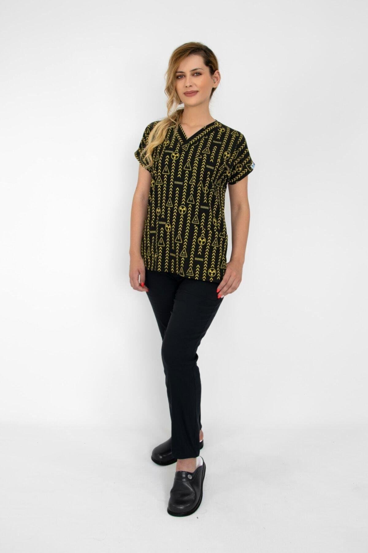 Radyoloji 2 Cerrahi Doktor Hemşire Hastane Aşçı Likralı Forma Alt Üst Takım-Nur Medikal Giyim