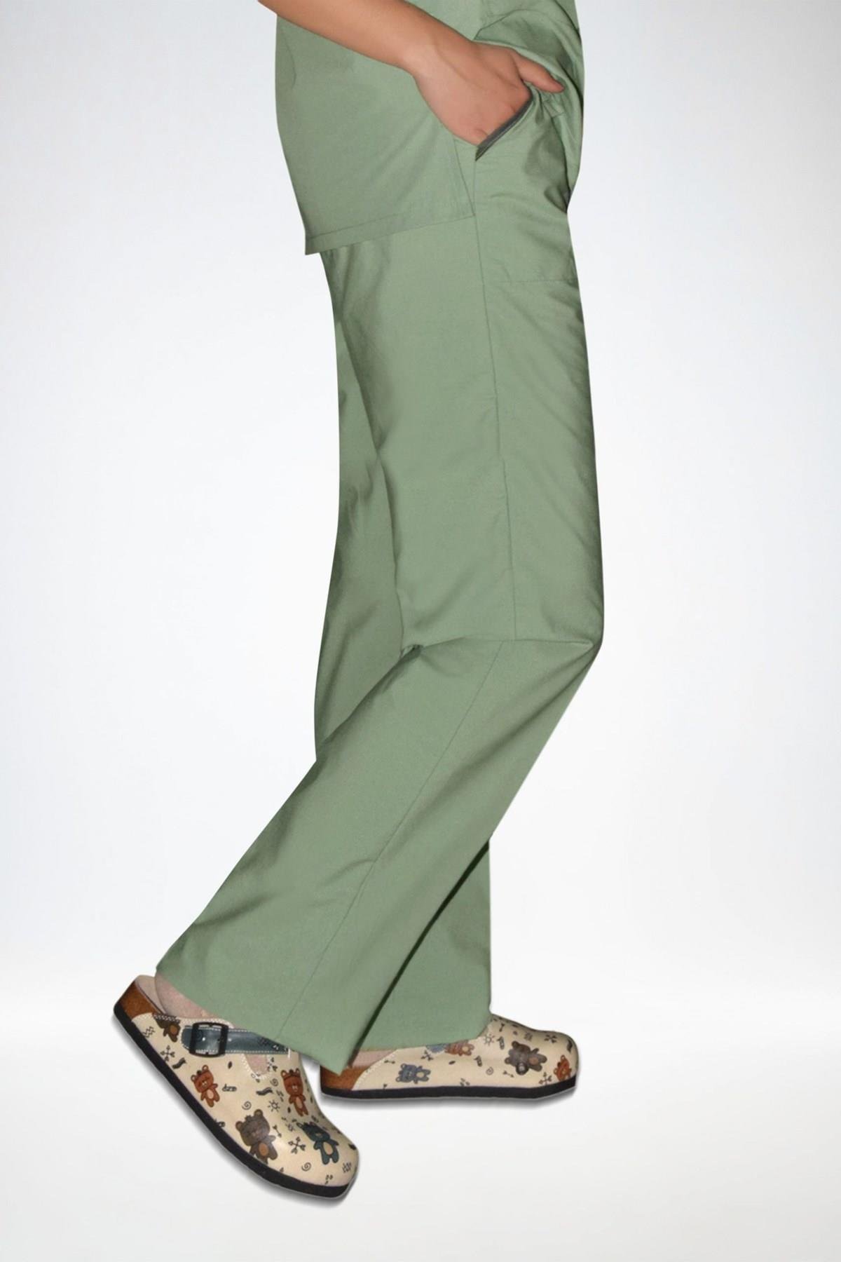 Su Yeşili Hemşire Doktor Cerrahi Hastane Greys Terikoton Tek Alt Pantolon-Nur Medikal Giyim