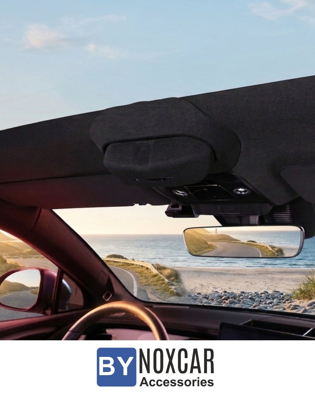 BYD Sealion 7 Uyumlu Tavan Güneş Gözlüğü Saklama Kabı / Düzenleyici (Süet Doku)