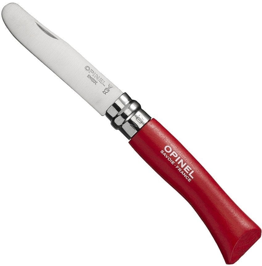 OPINEL INOX RENKLI 7 NO COCUK CAKISI KIRMIZI
