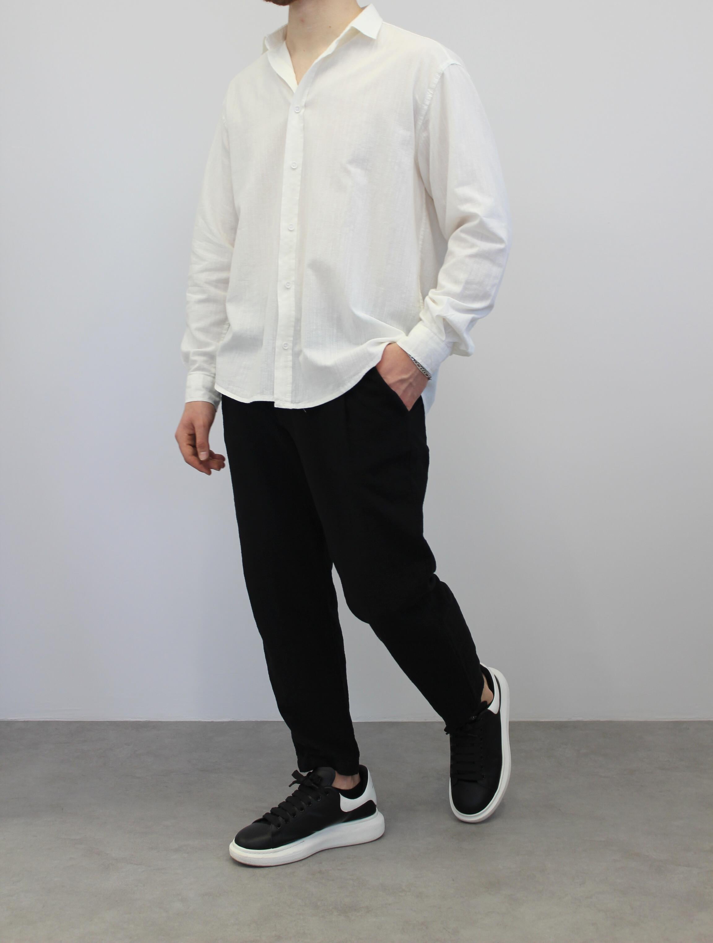 KETEN REGULAR PANTOLON SİYAH