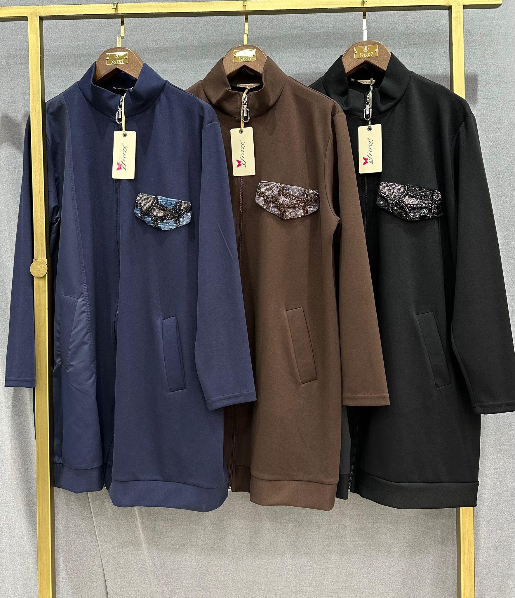 EFRAZE 315 İŞLEMELİ SAFİR CEKET/SIYAH/1 BEDEN