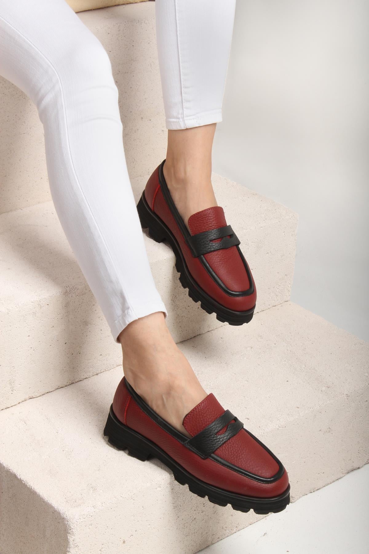 Majensia 141212 Şık ve Rahat Loafer - BORDO FLOTUR