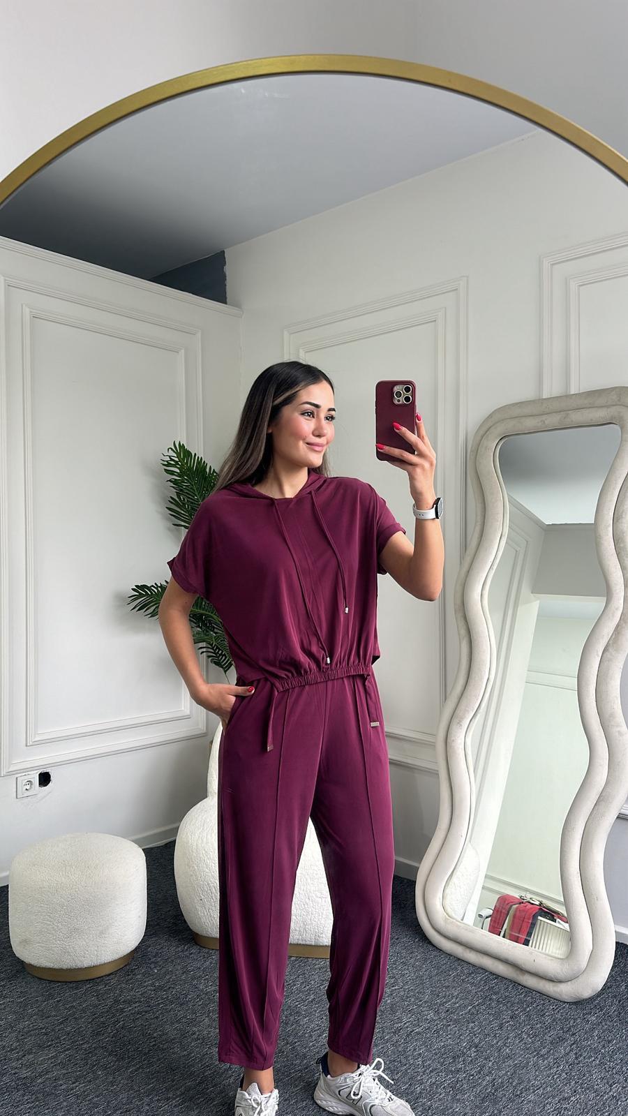 İkili İpek Modal Takım Bordo