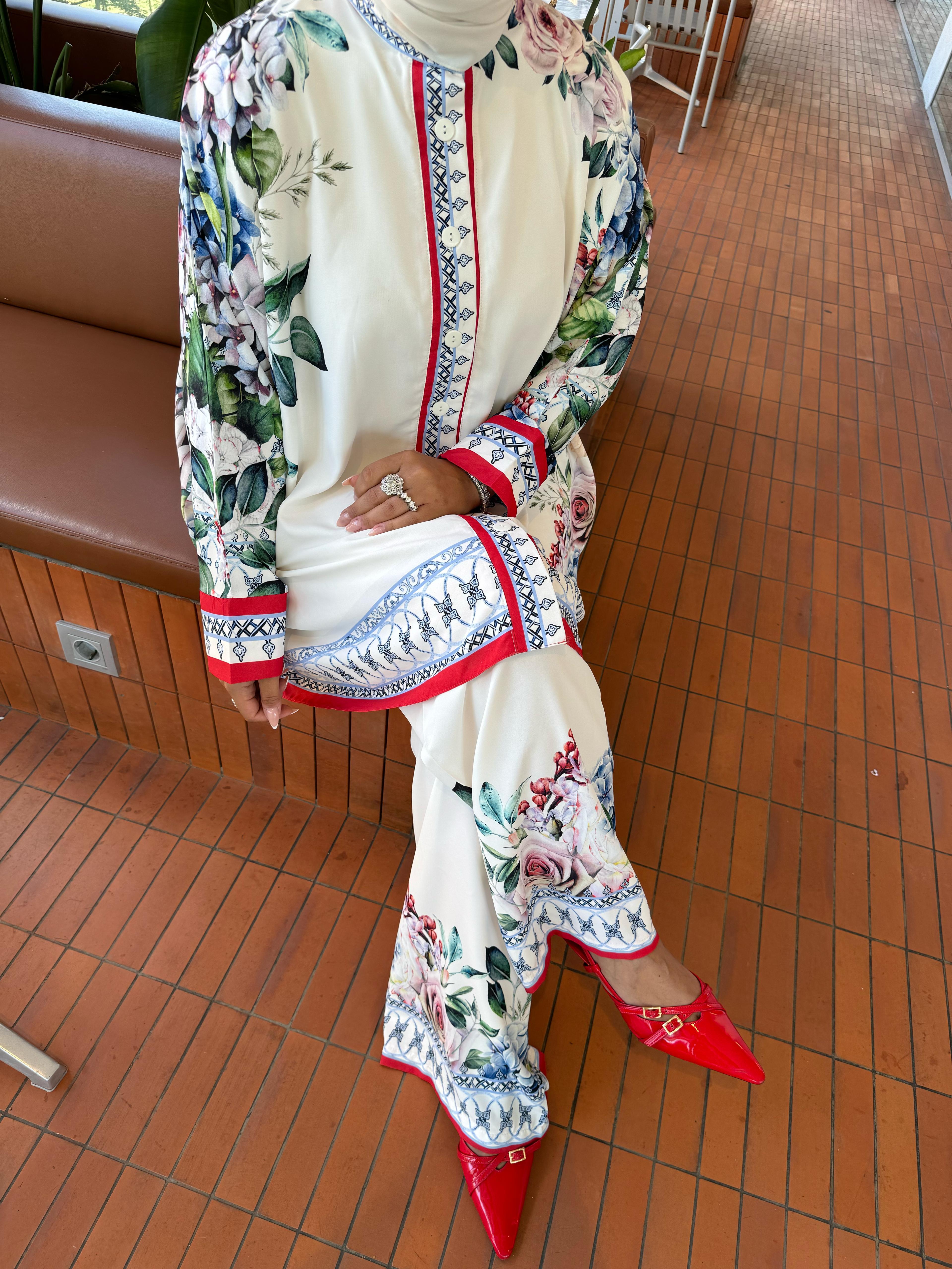 FLOWER SUIT ECRU