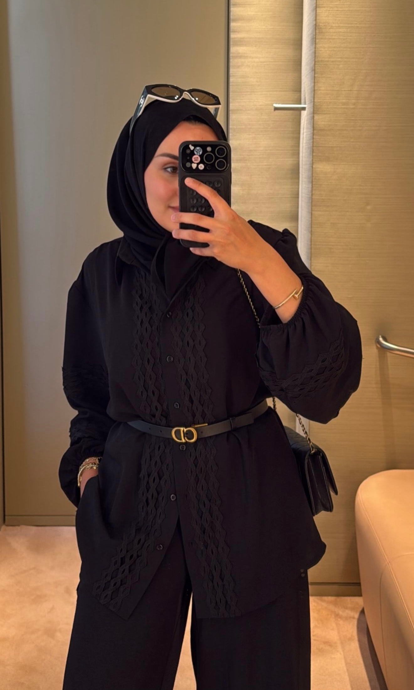 Özel Dokuma Örgü Şerit Detaylı Takım