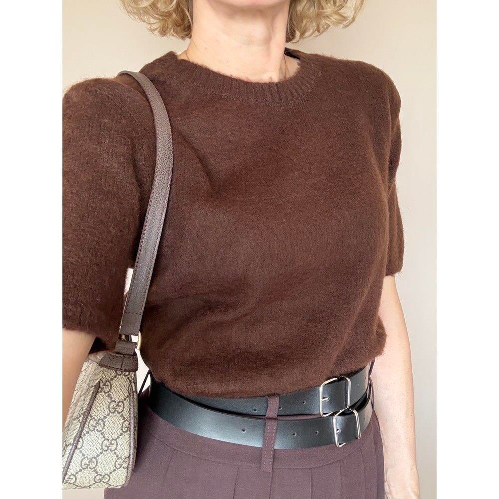 Acı Kahve Yumoş Yarım Kol Kadın Triko 