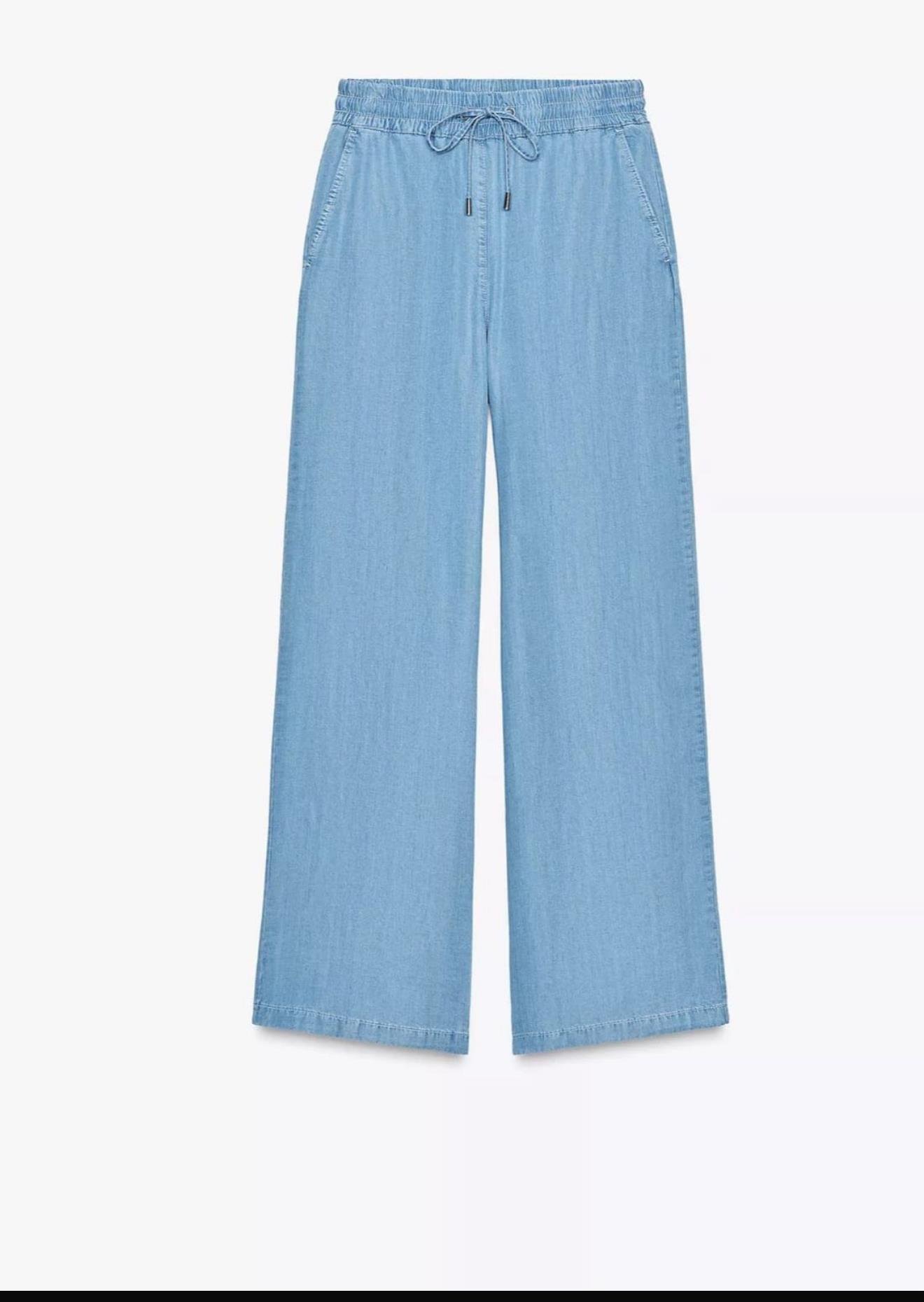 Beli Lastikli Denim Görünüm Pantolon