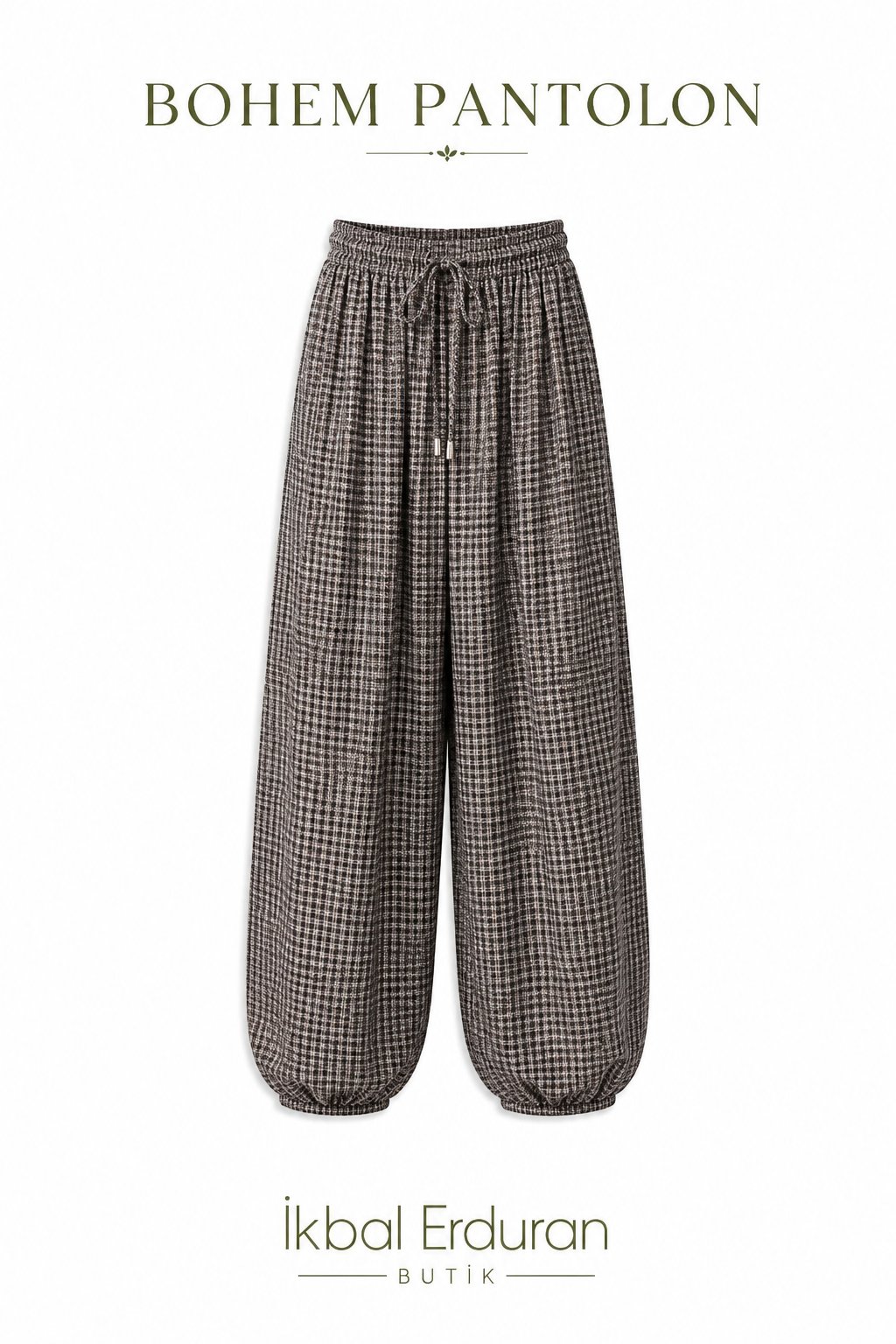 Bohem Ekose Şalvar Model Pantolon