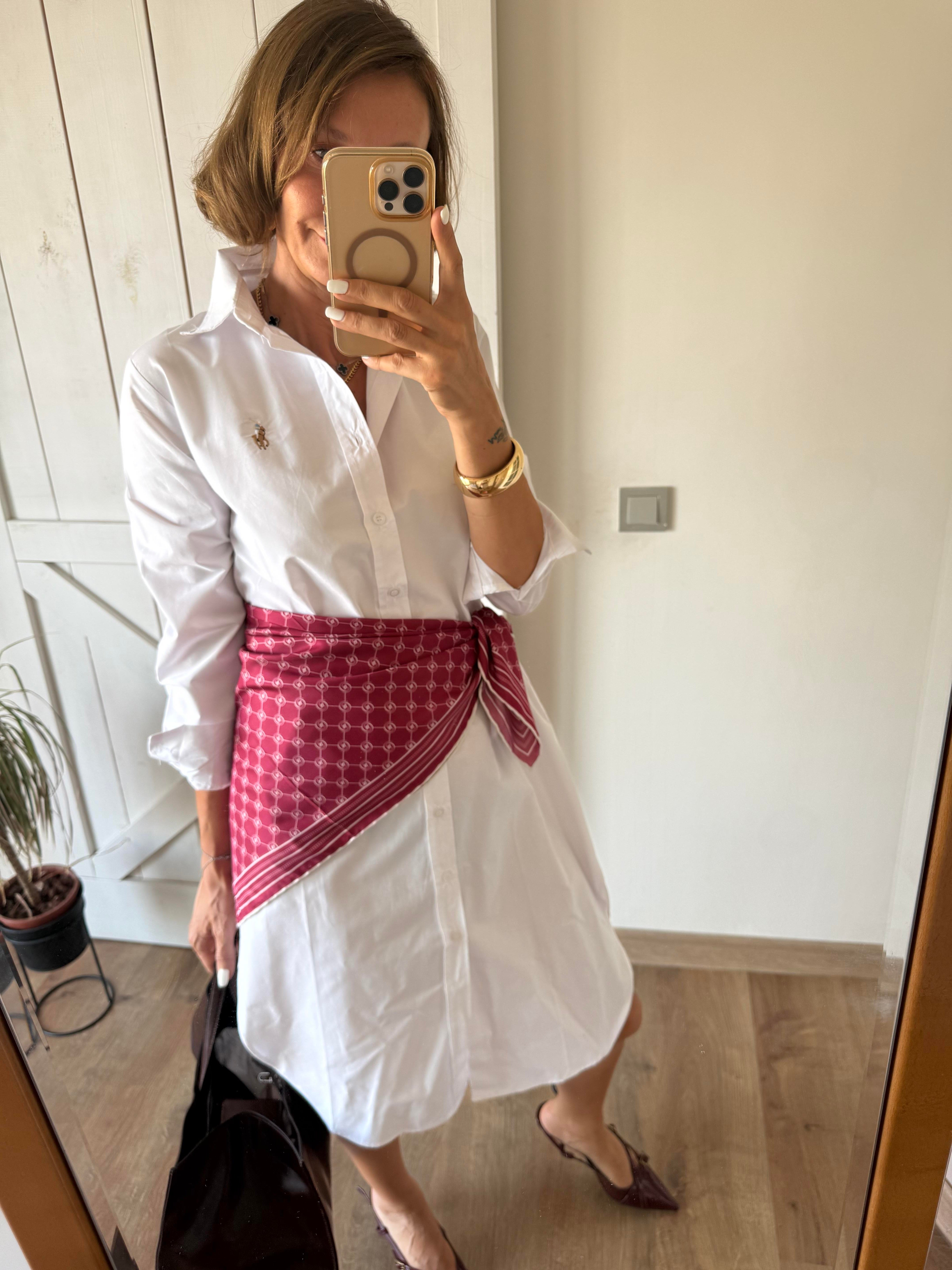 Bordo Logolu Kare Şal/Aksesuar