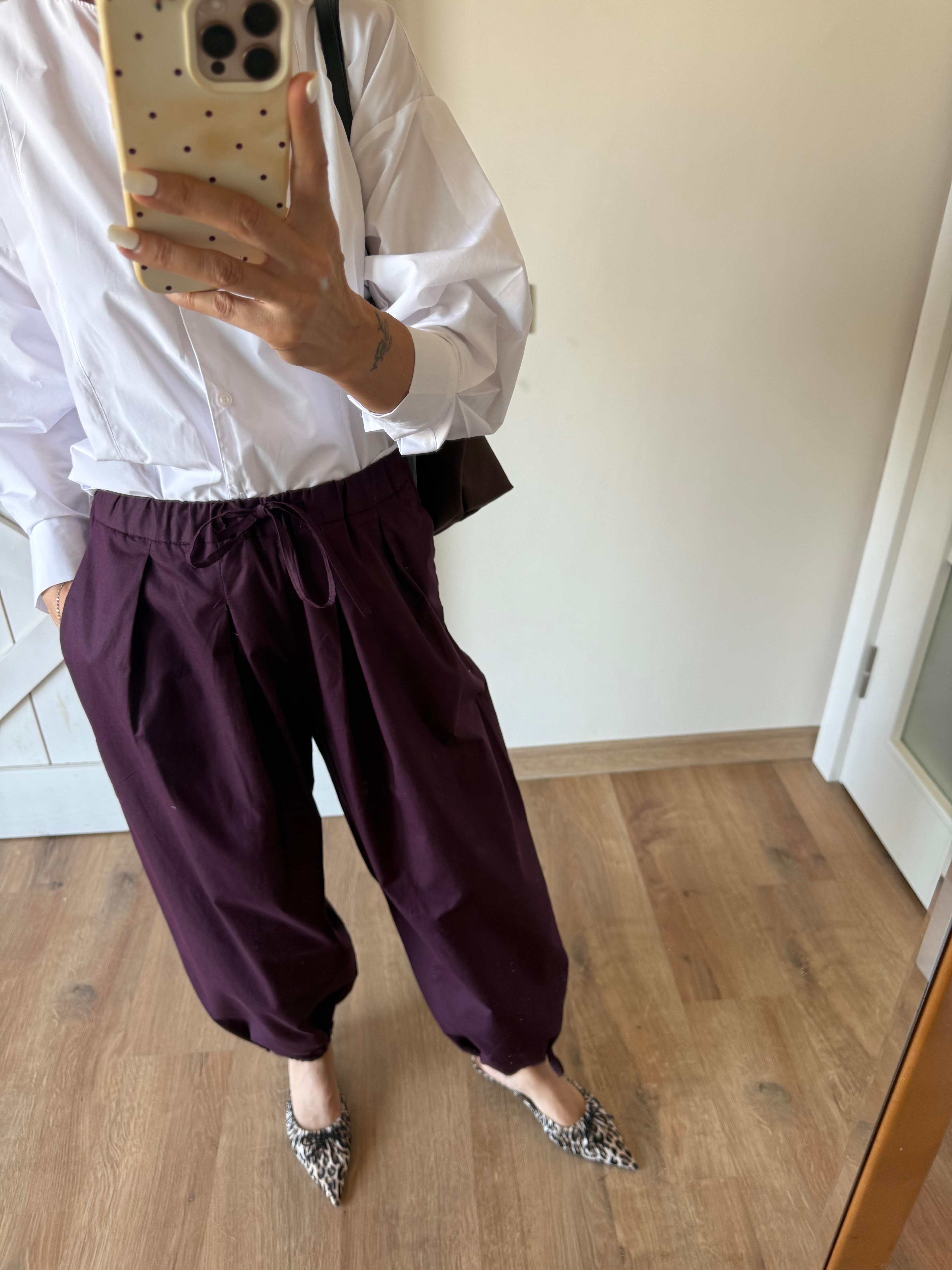 Bordo Şalvar Pantolon