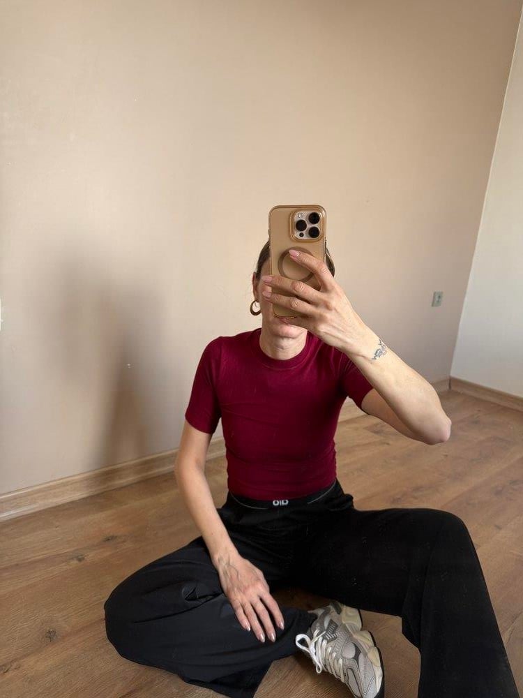 Buzzy Bordo Yarım Kol Body