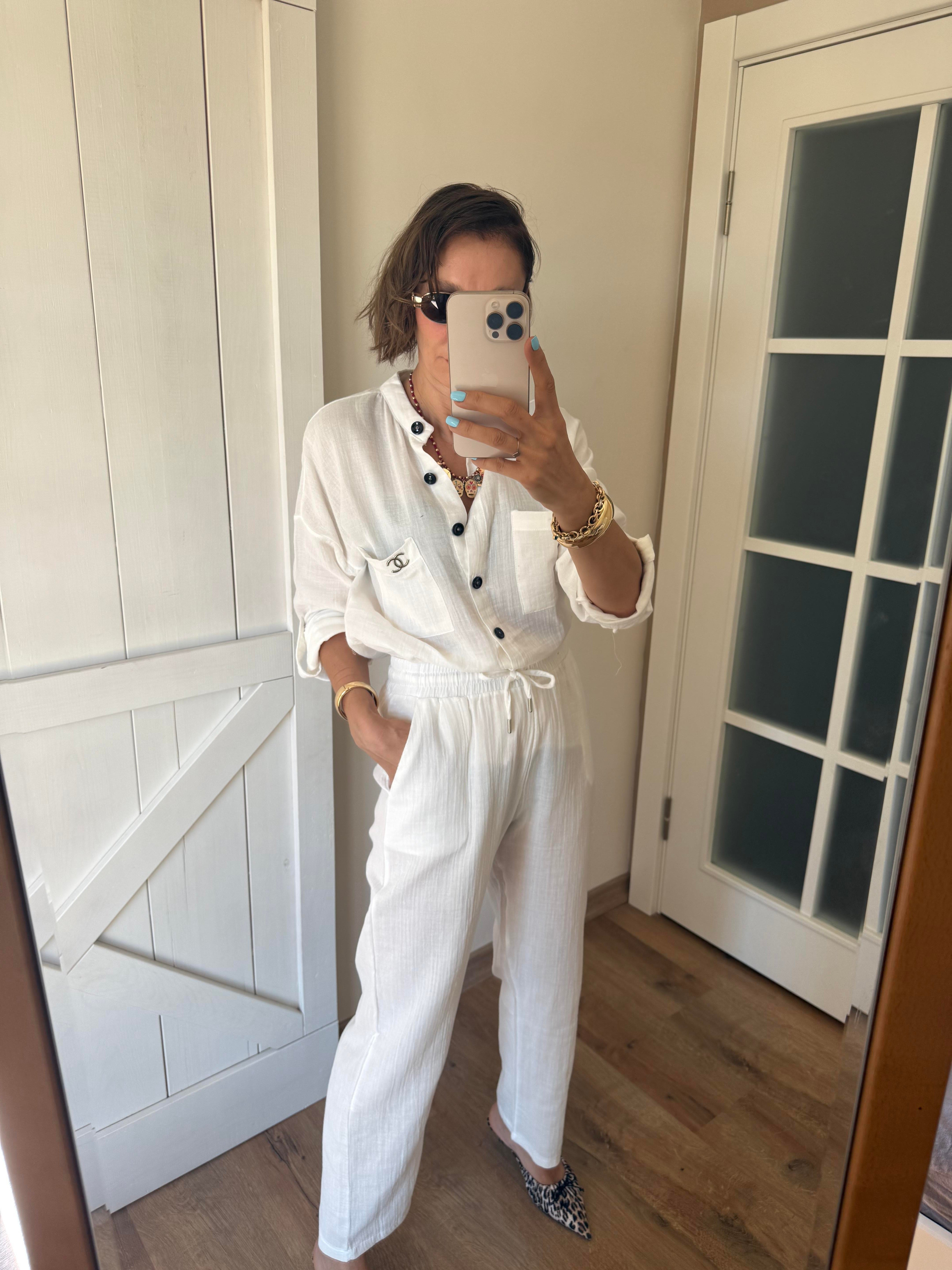 Ch Beyaz Gömlek Pantolon Takım