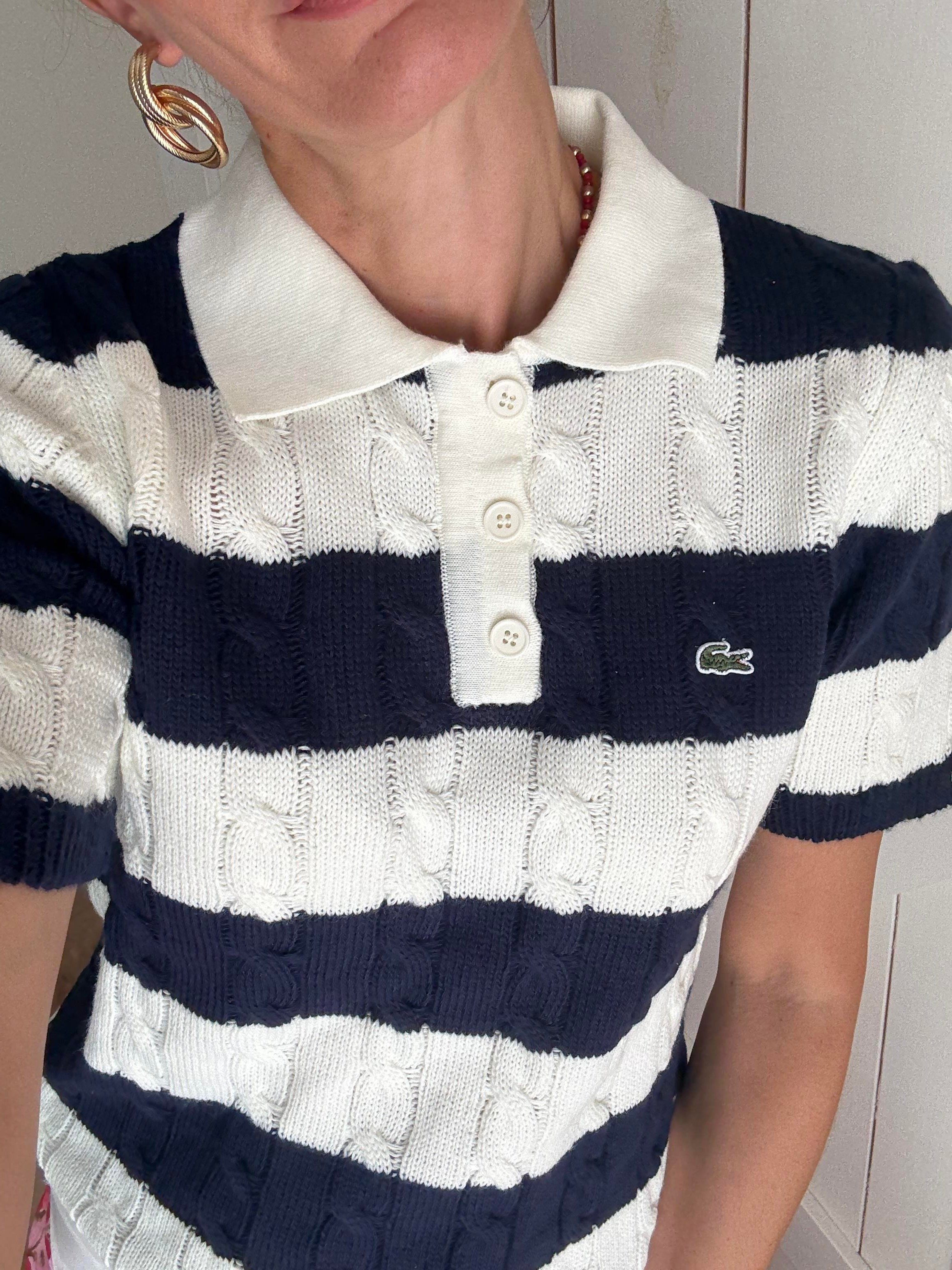 Çizgili Lacivert Saç Örgü Triko