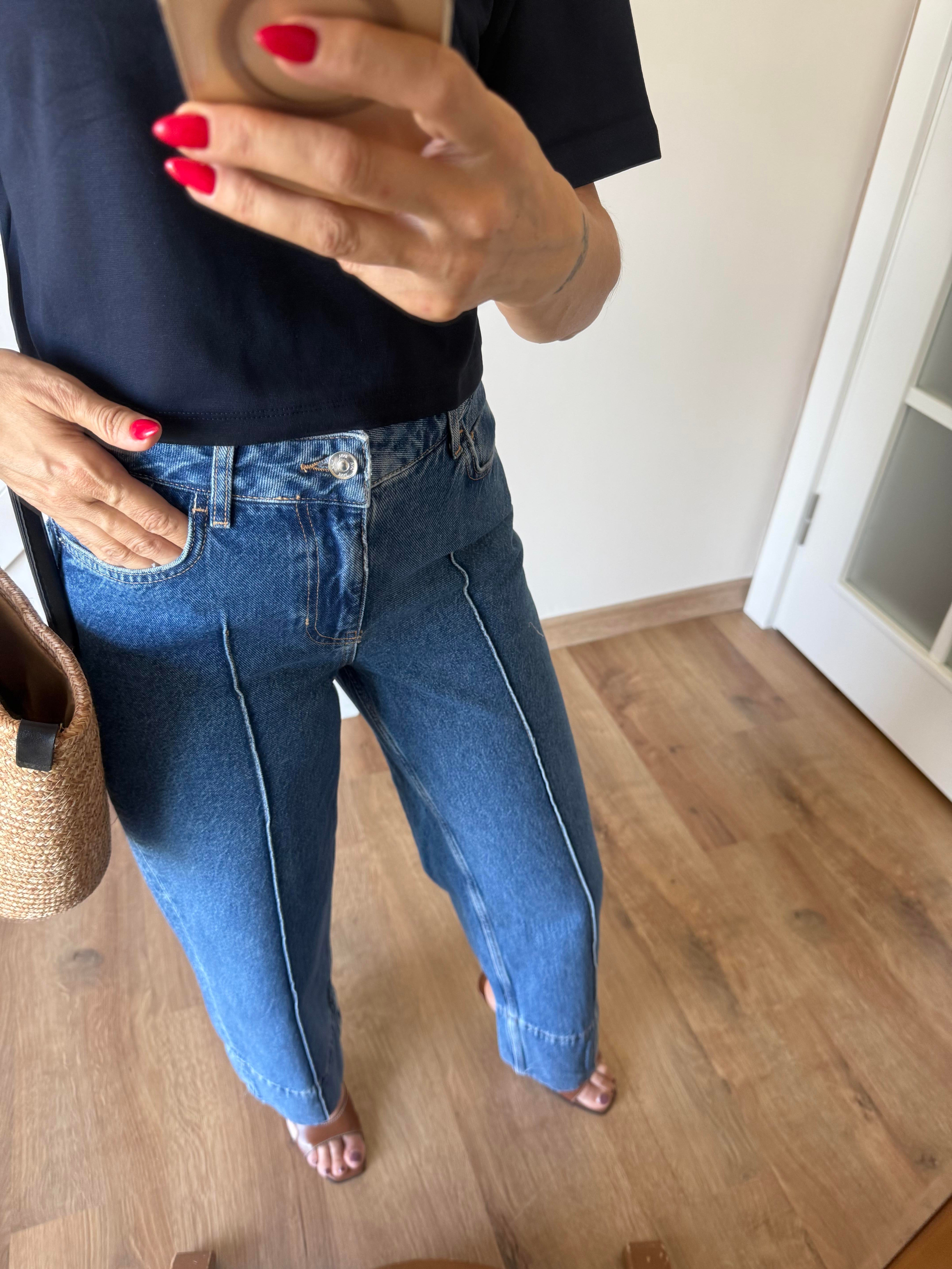 Dikiş Detaylı Crop Jean
