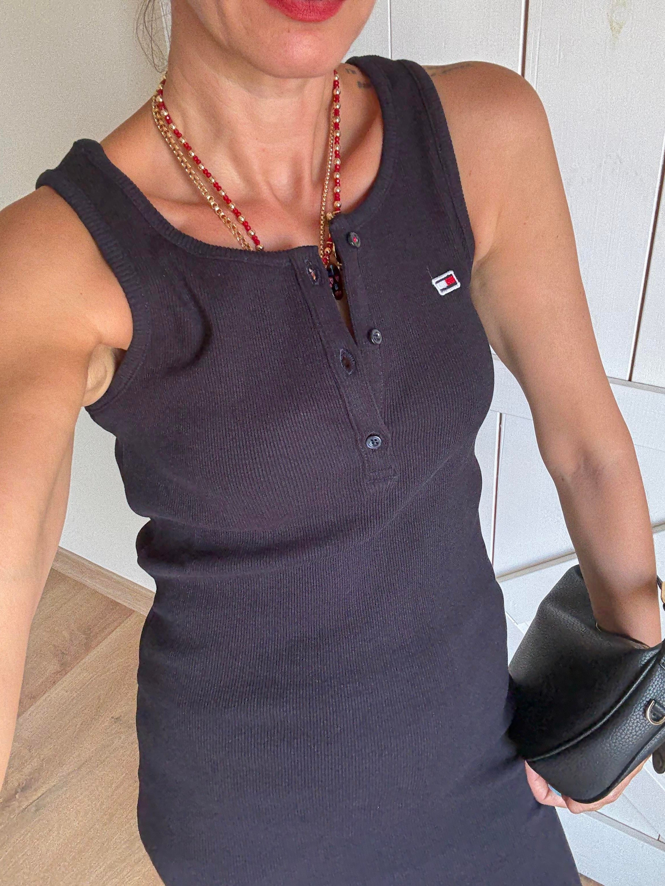 Düğmeli Lacivert Thor Elbise