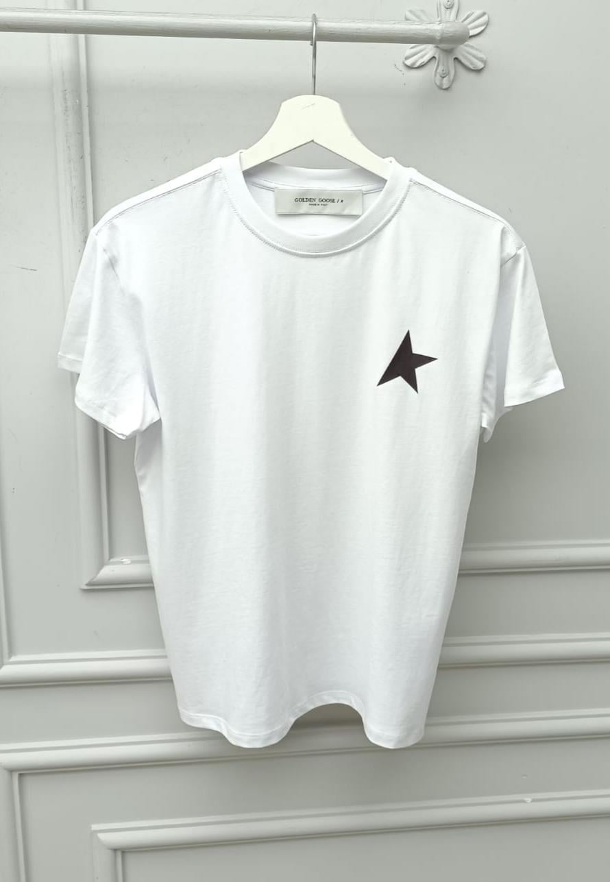 Golden Beyaz Basic Star Tshirt