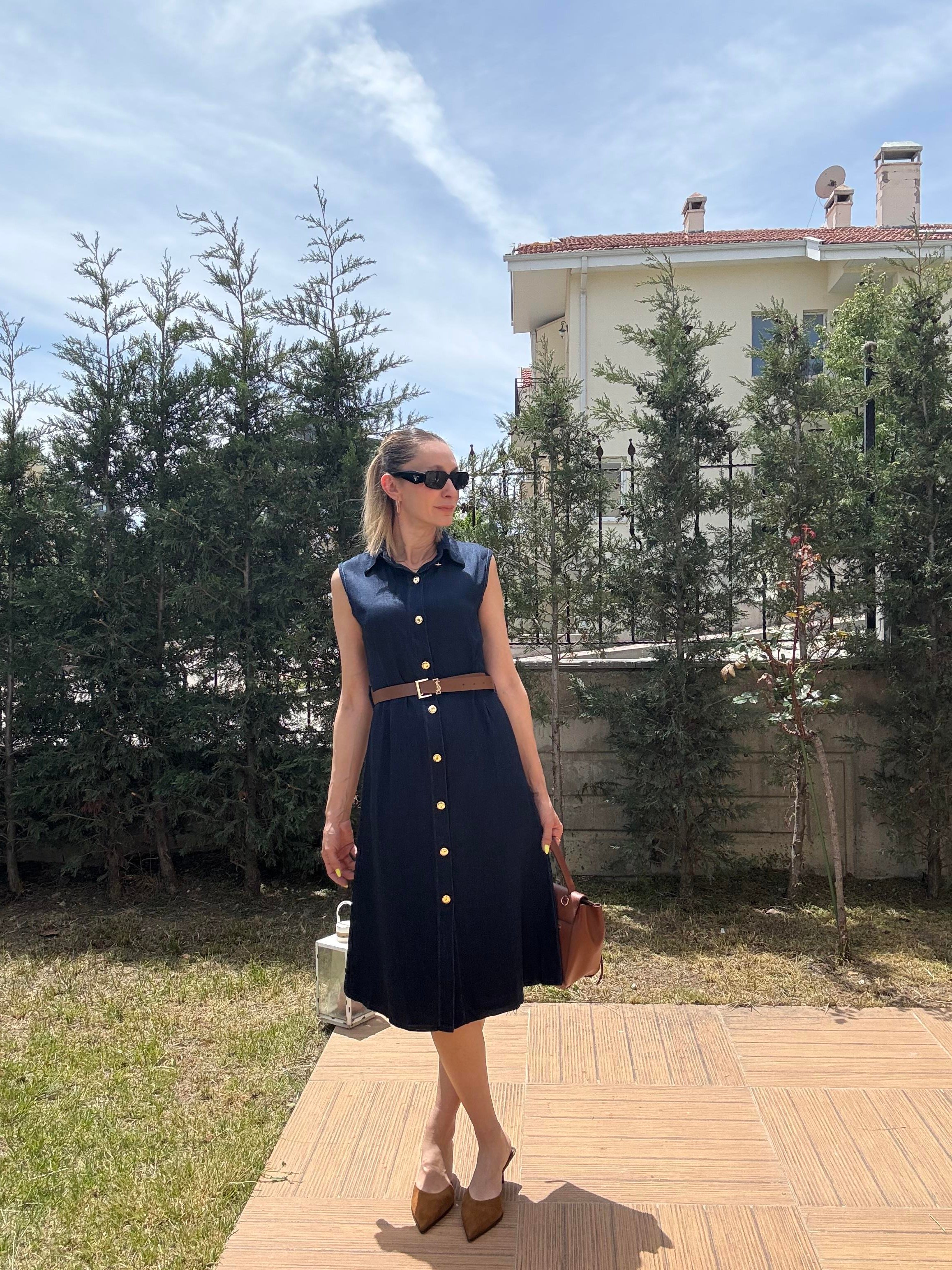 Kemerli Broşlu Premium Elbise