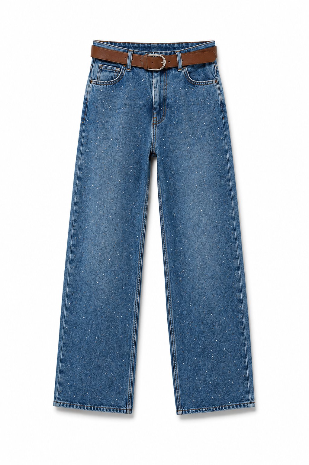 Kemerli Premium Taşlı Jean