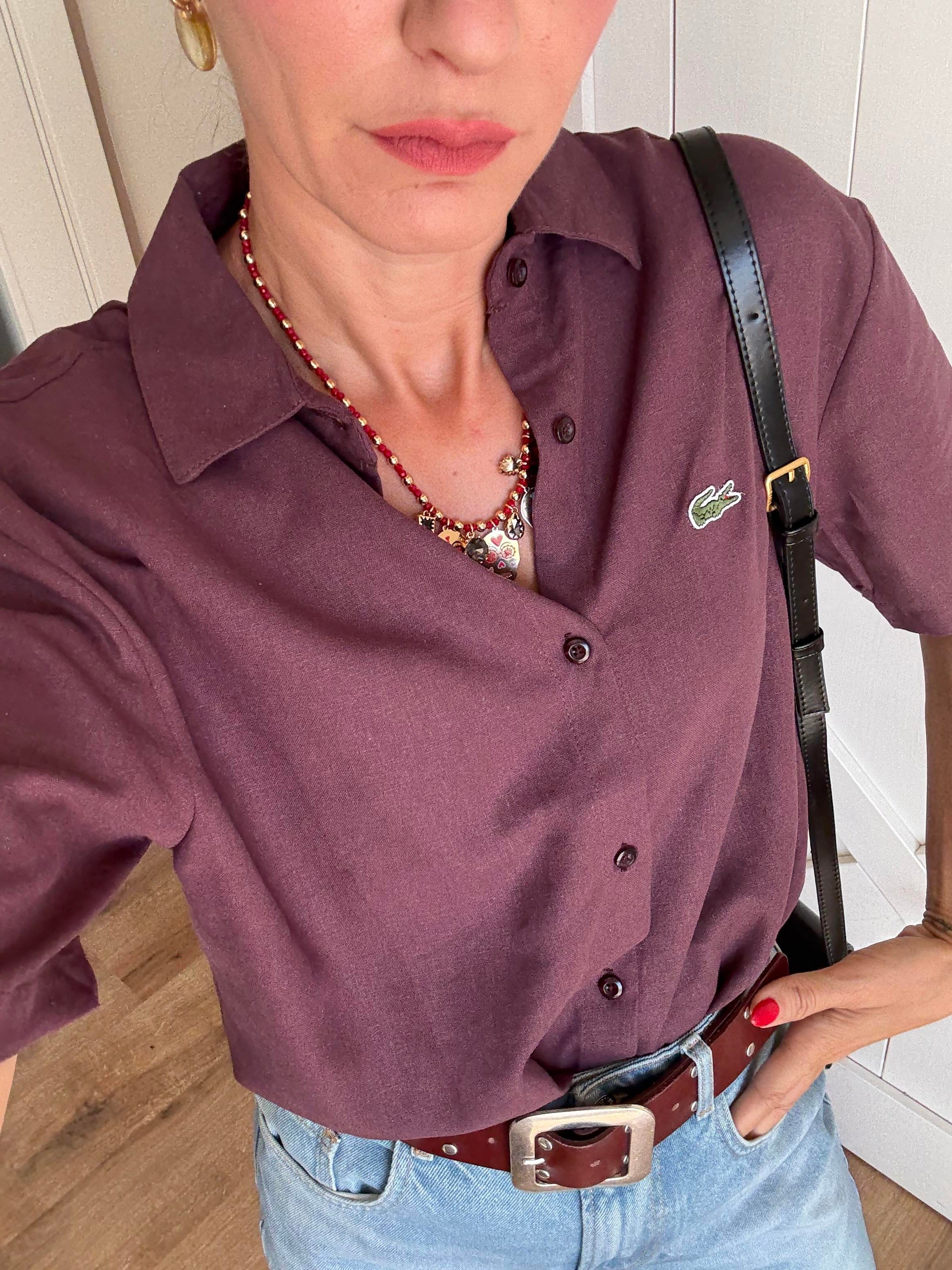 Keten Kısa Kollu Sould Gömlek