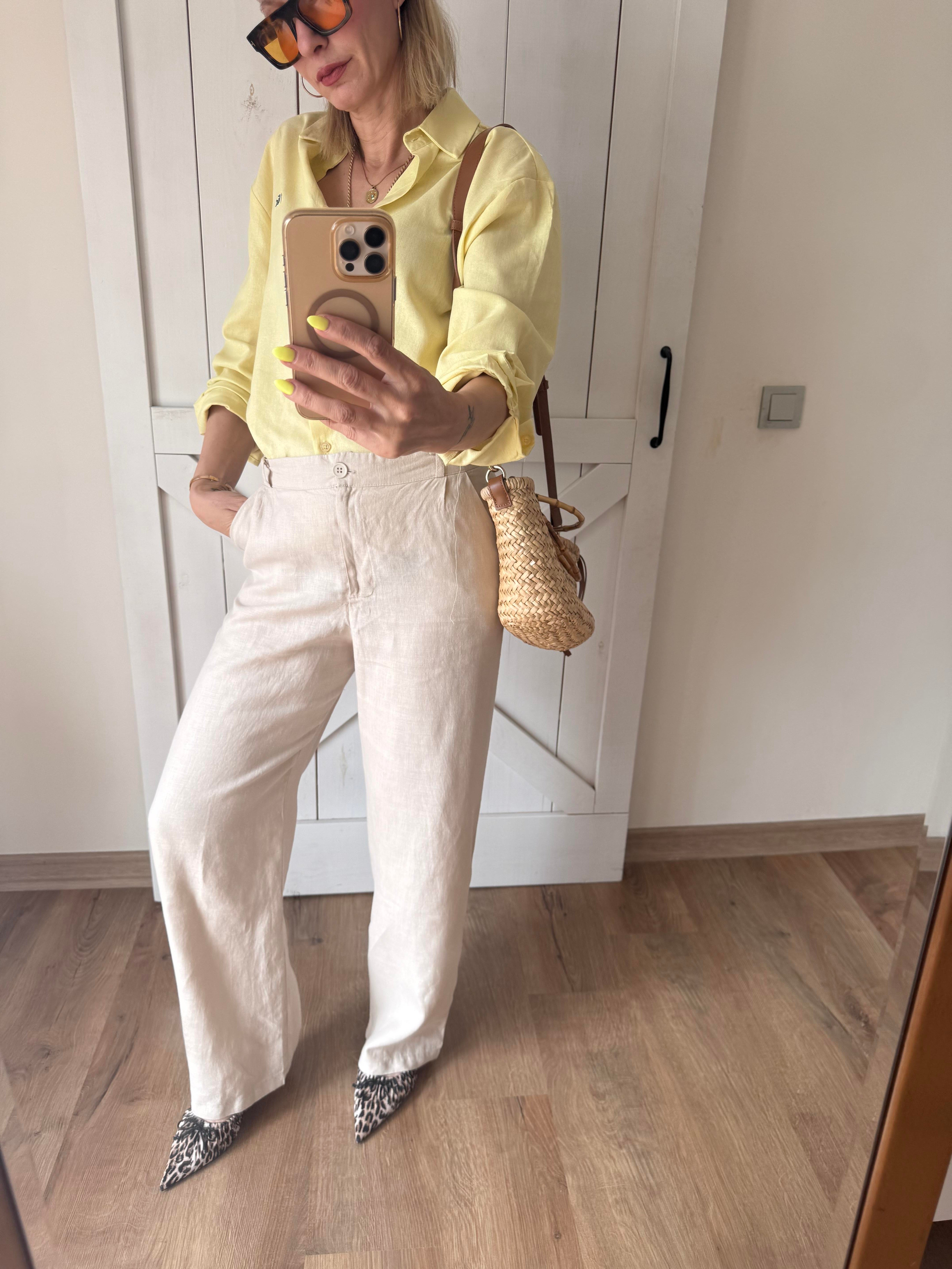 Keten Premium Ekru Pantolon