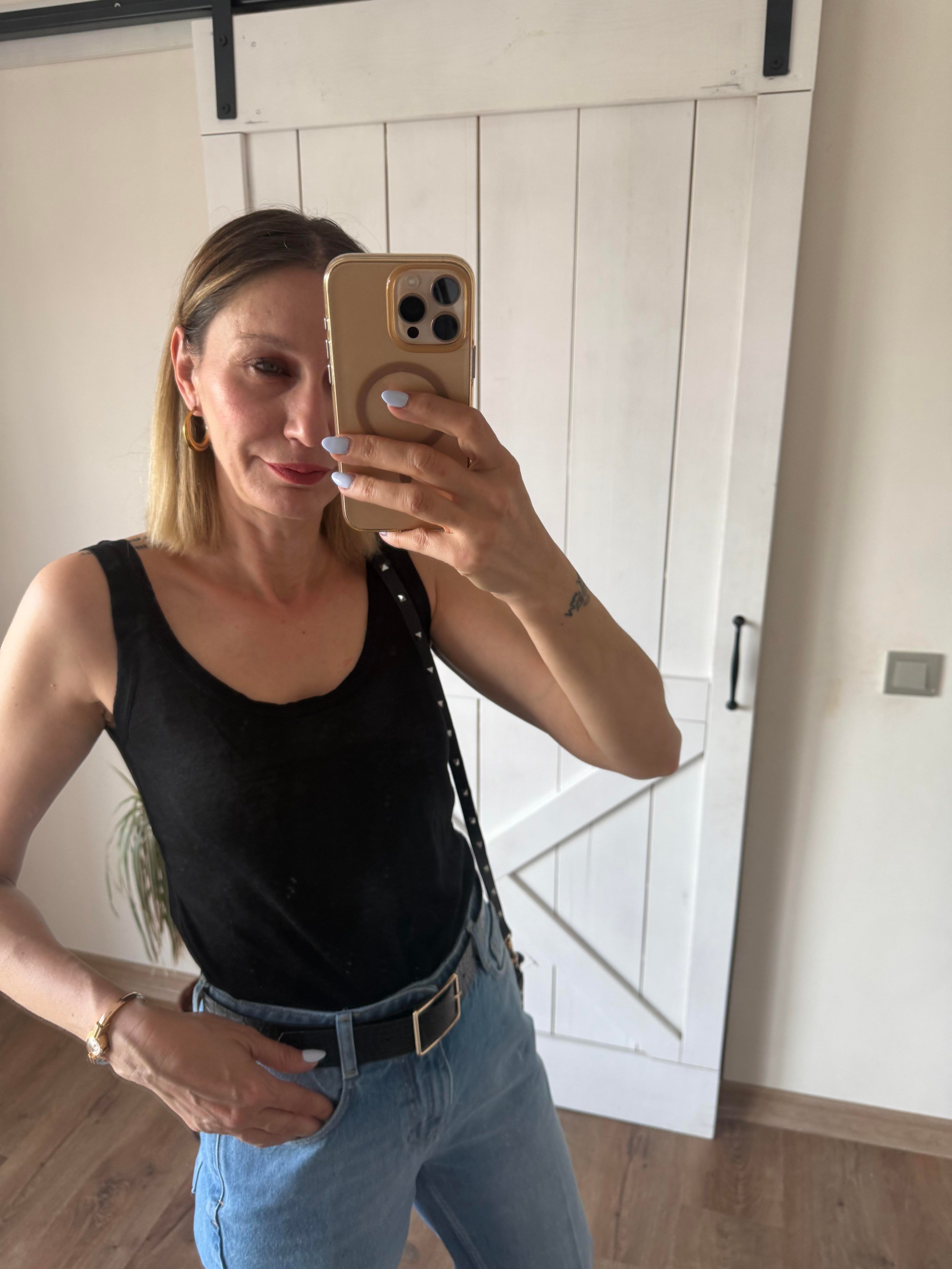 Keten Siyah Askılı Atlet