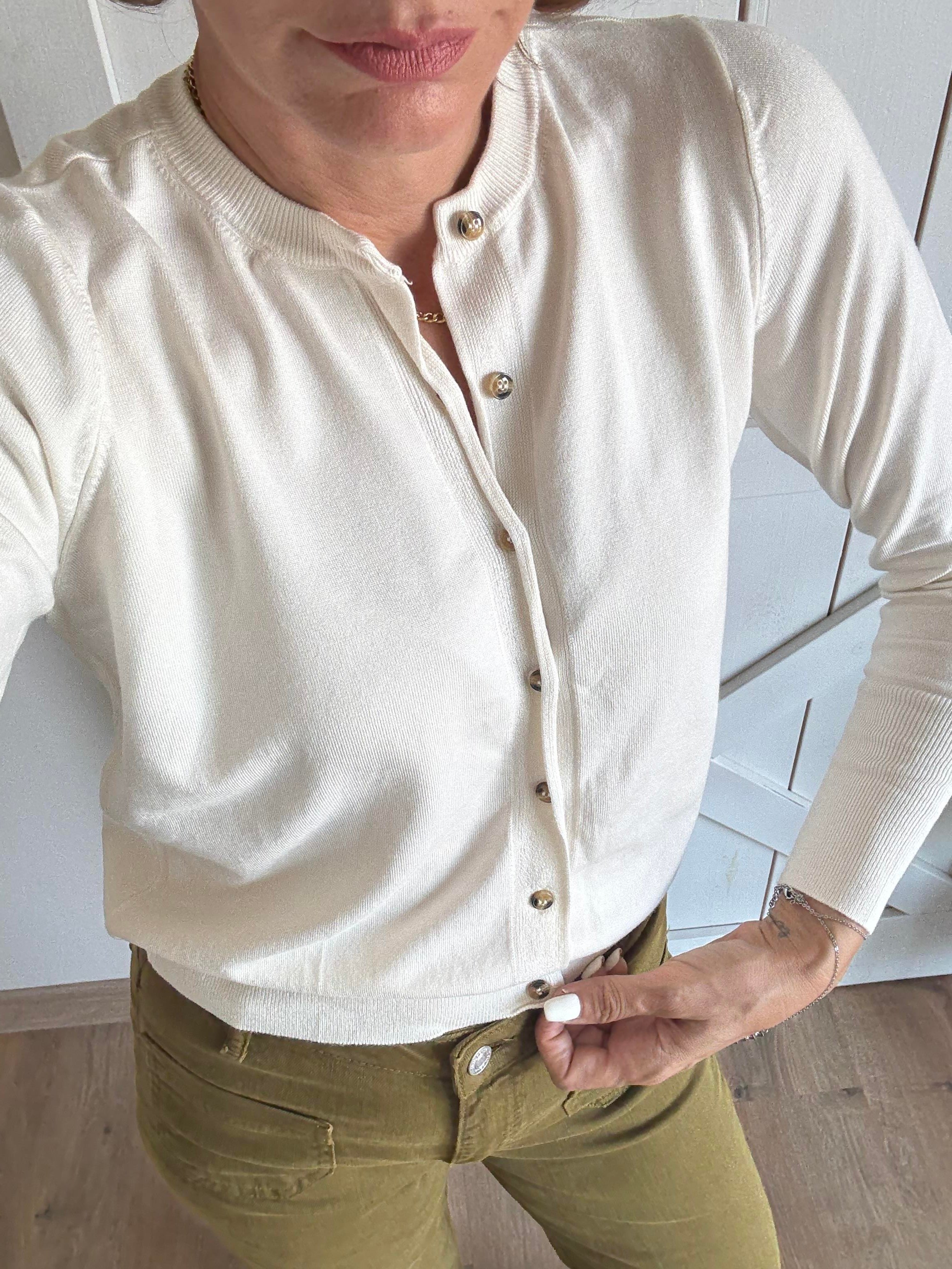 Kırık Beyaz Yumoş Hırka