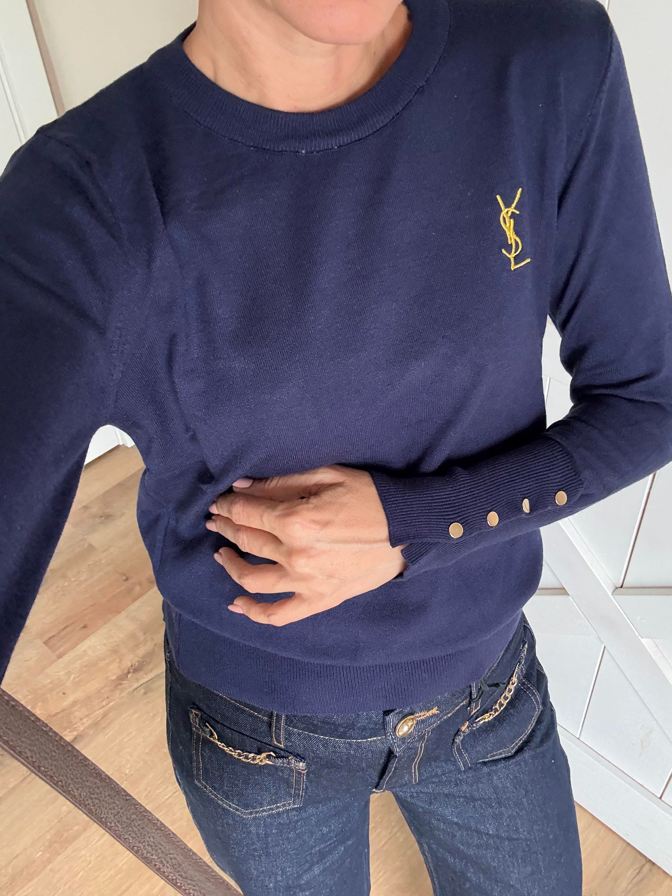 Lacivert Bilekleri Zımbalı Ys Triko