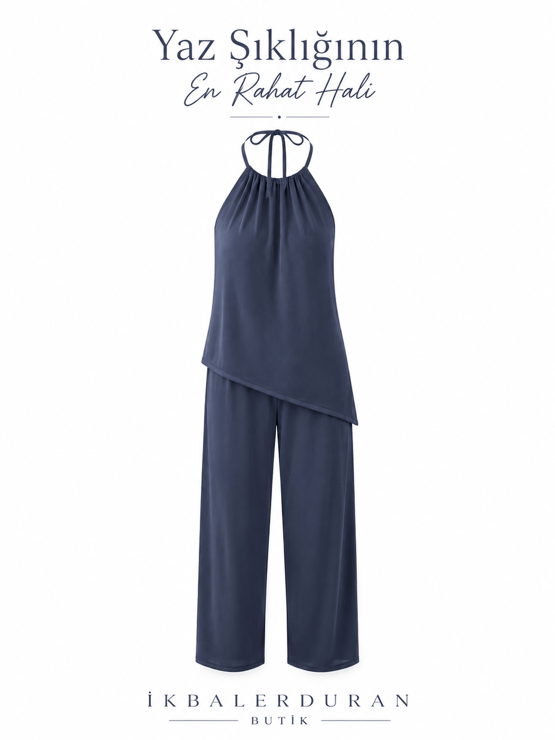 Lacivert Halter Yaka Takım