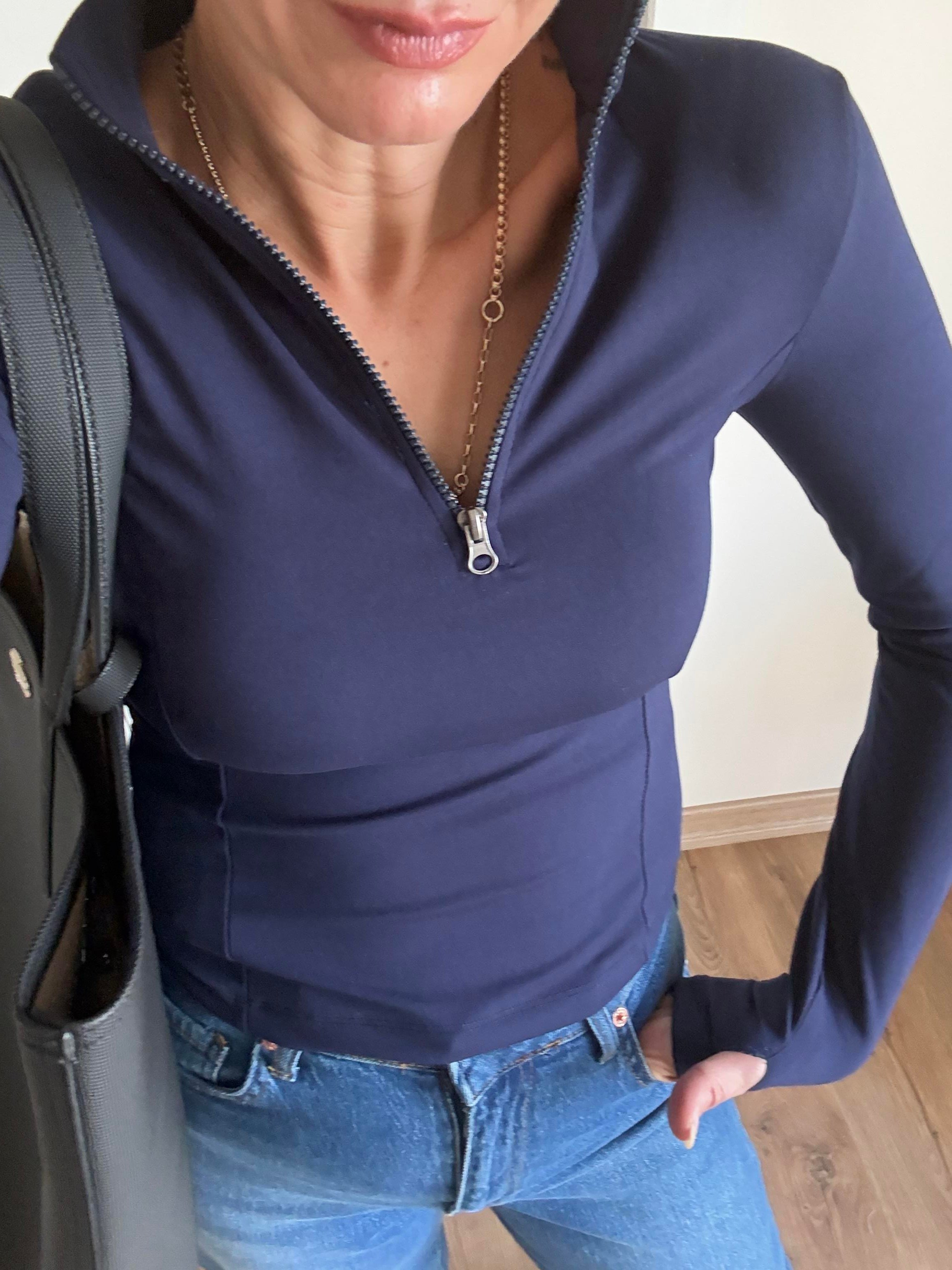 Lacivert Uzun Kollu Alosoft Runner