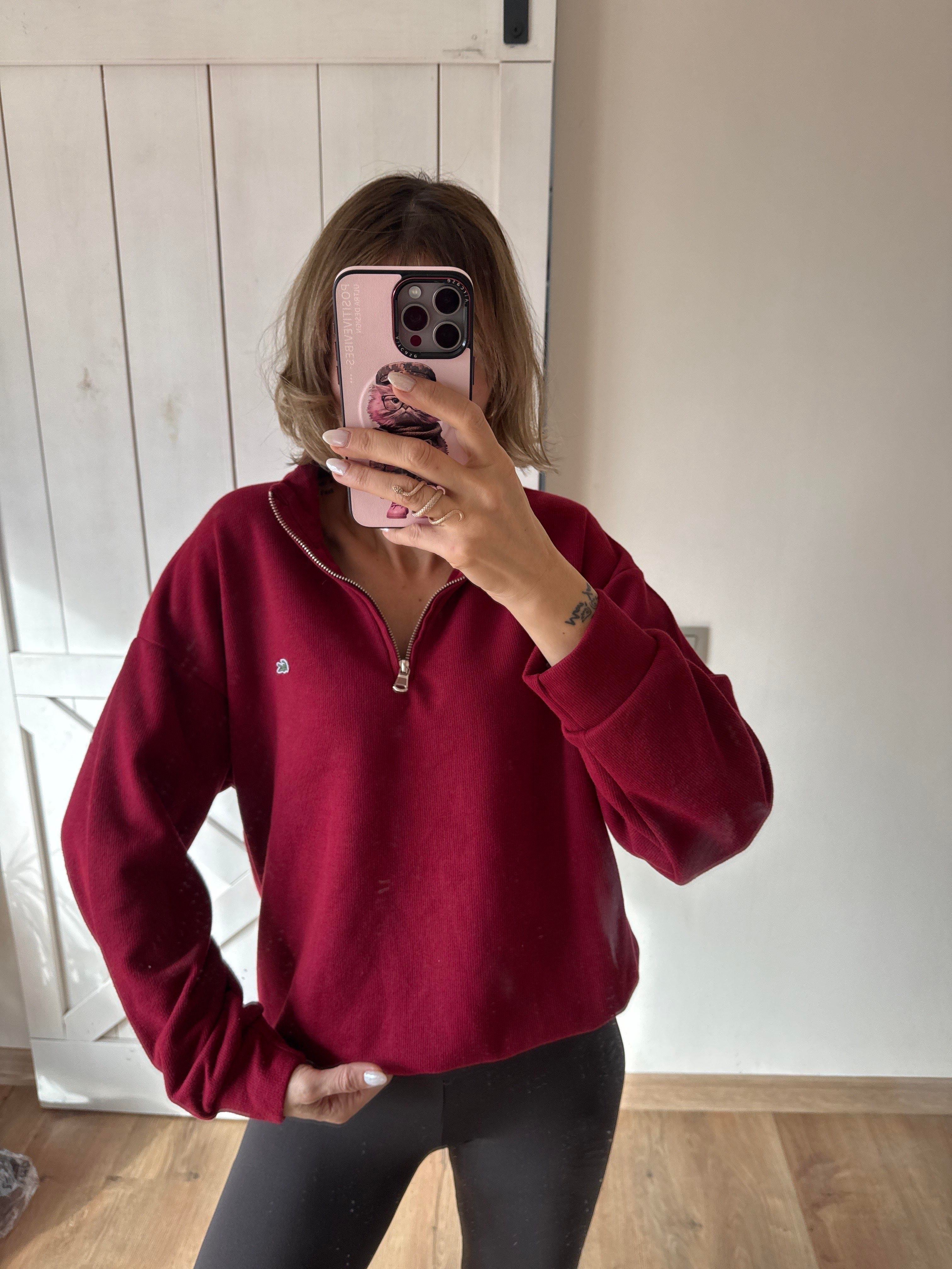 Lcs Bordo Yarım Fermuarlı