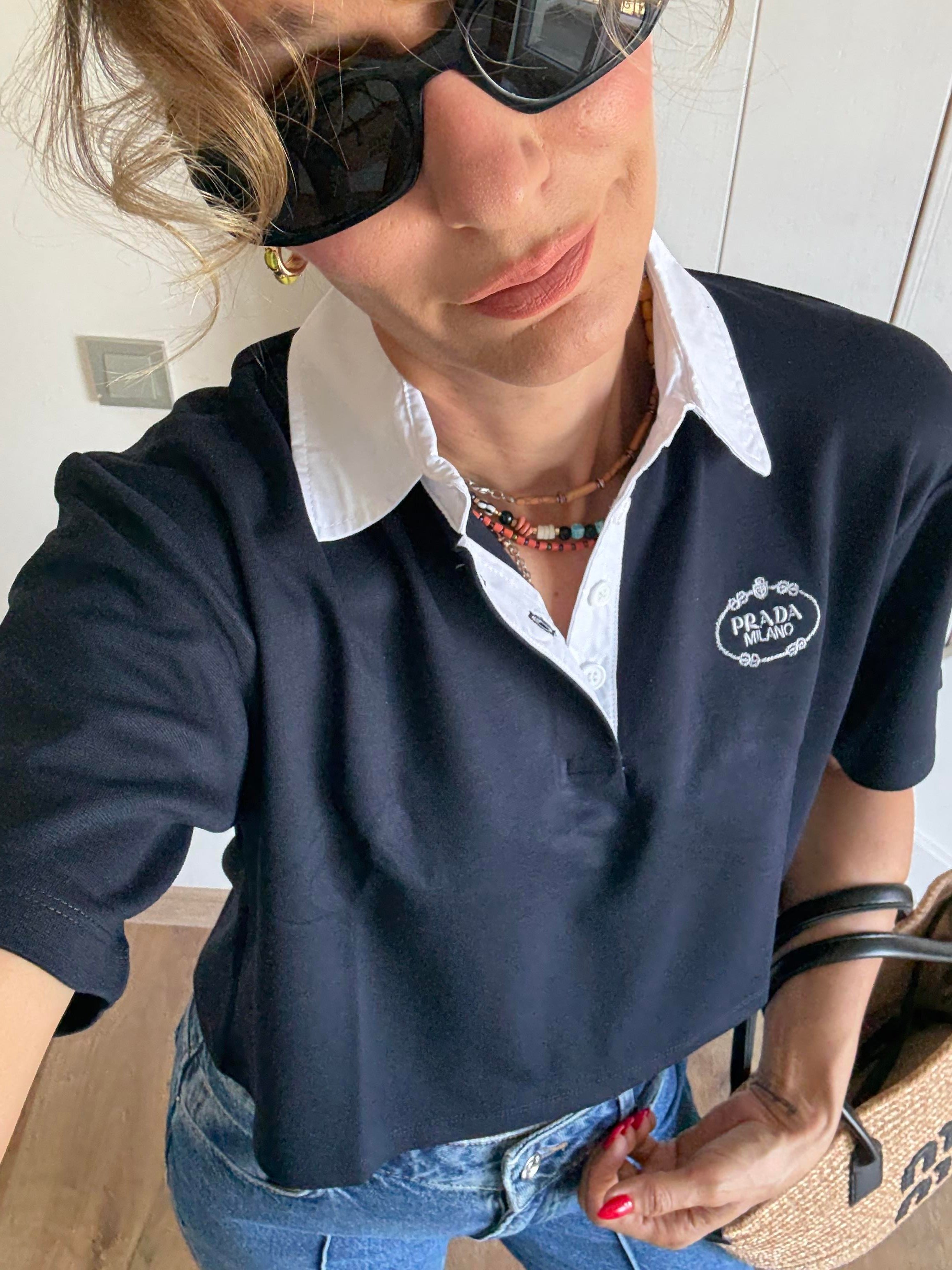 Luxury Premium Laci Polo Yaka Crop Tshirt