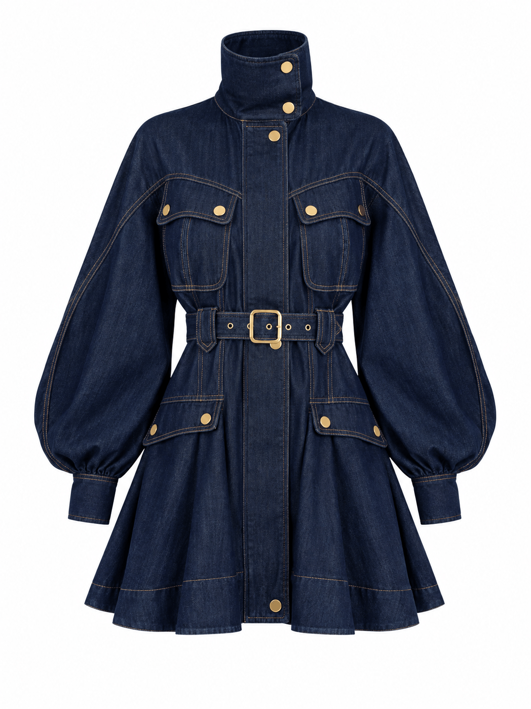 Marka Model Denim Premium Dik Yaka Elbise