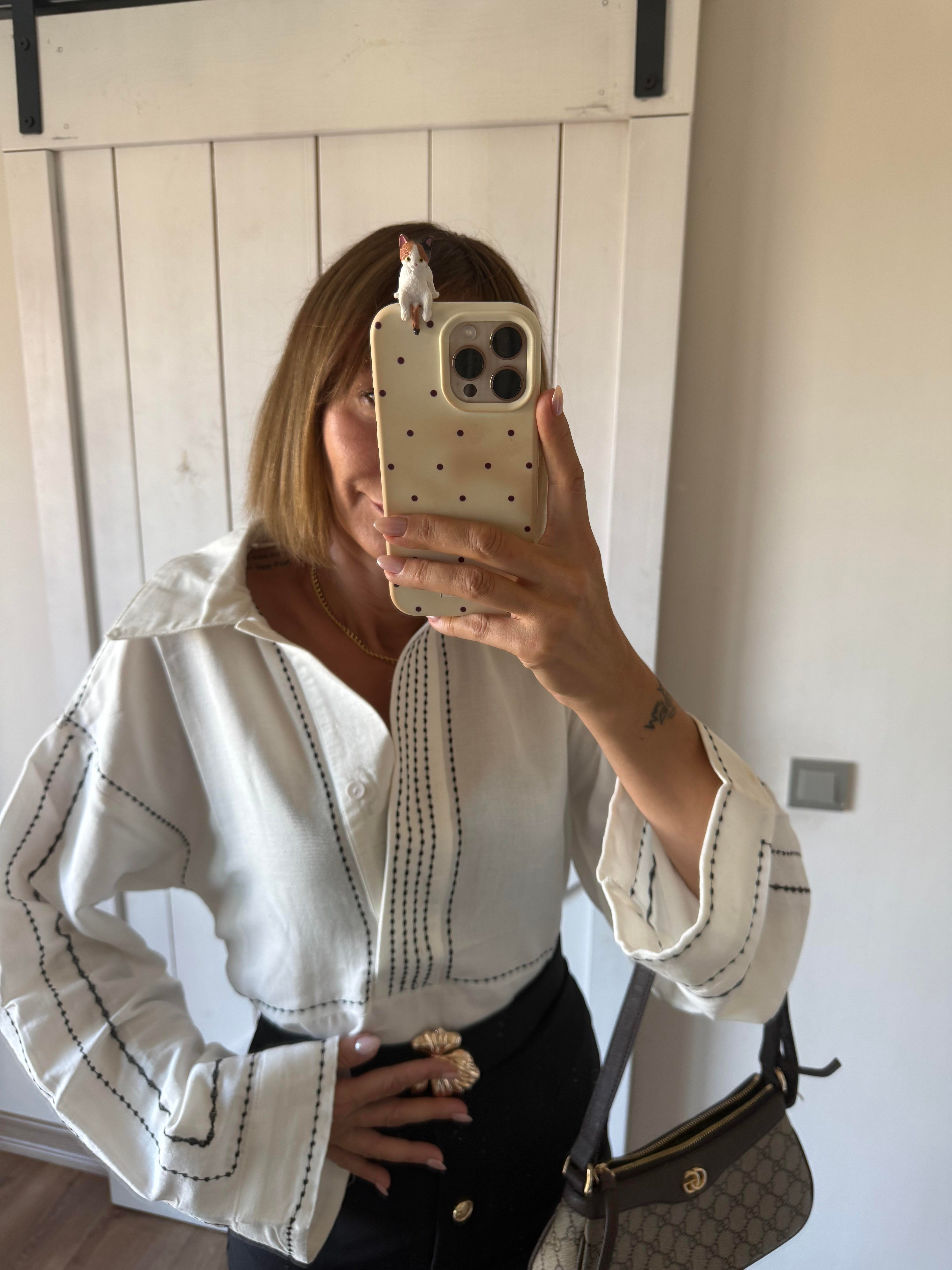 Massi Kontrast Şeritli Gömlek