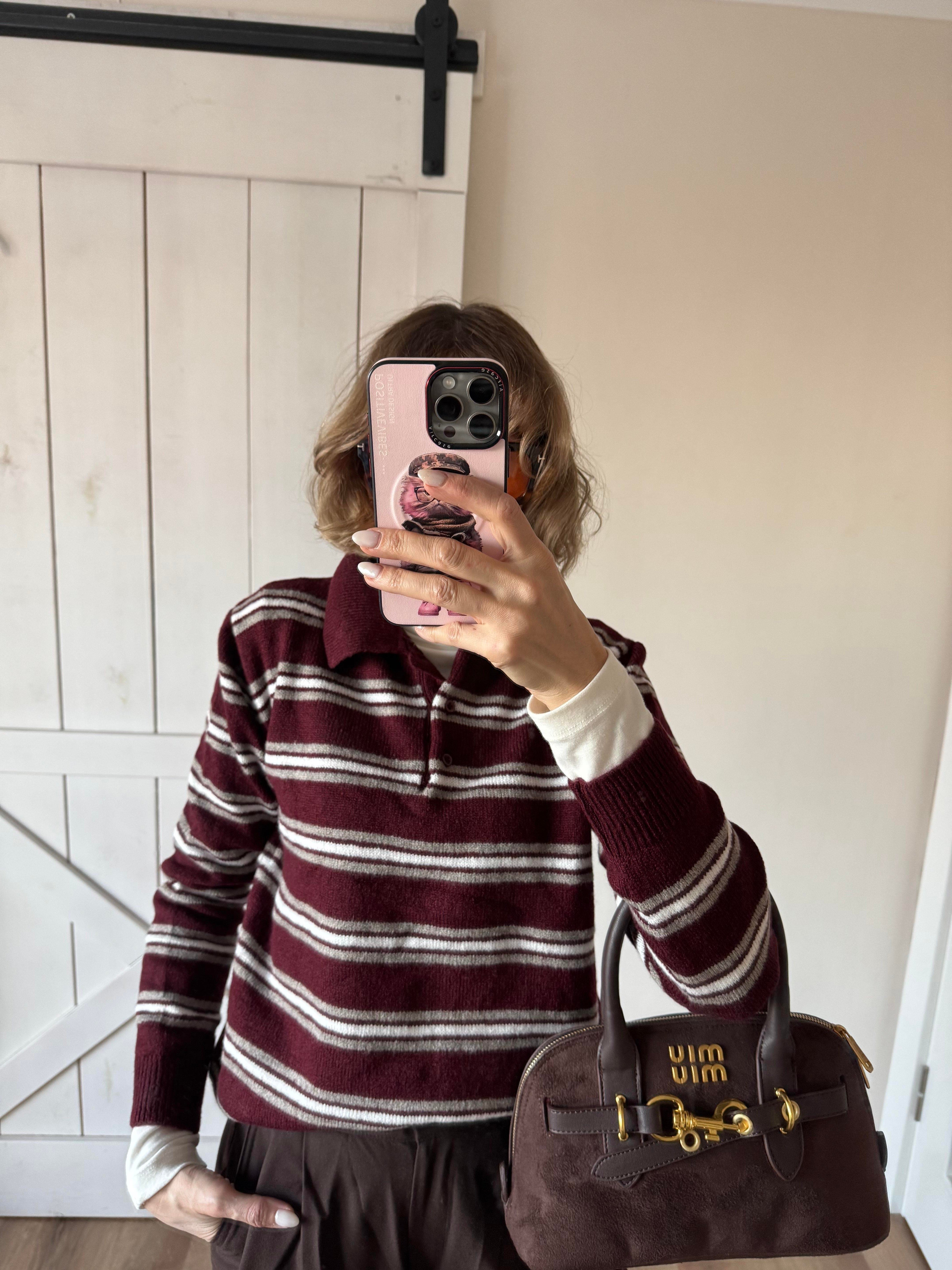 Md Bordo Çizgili Kazak