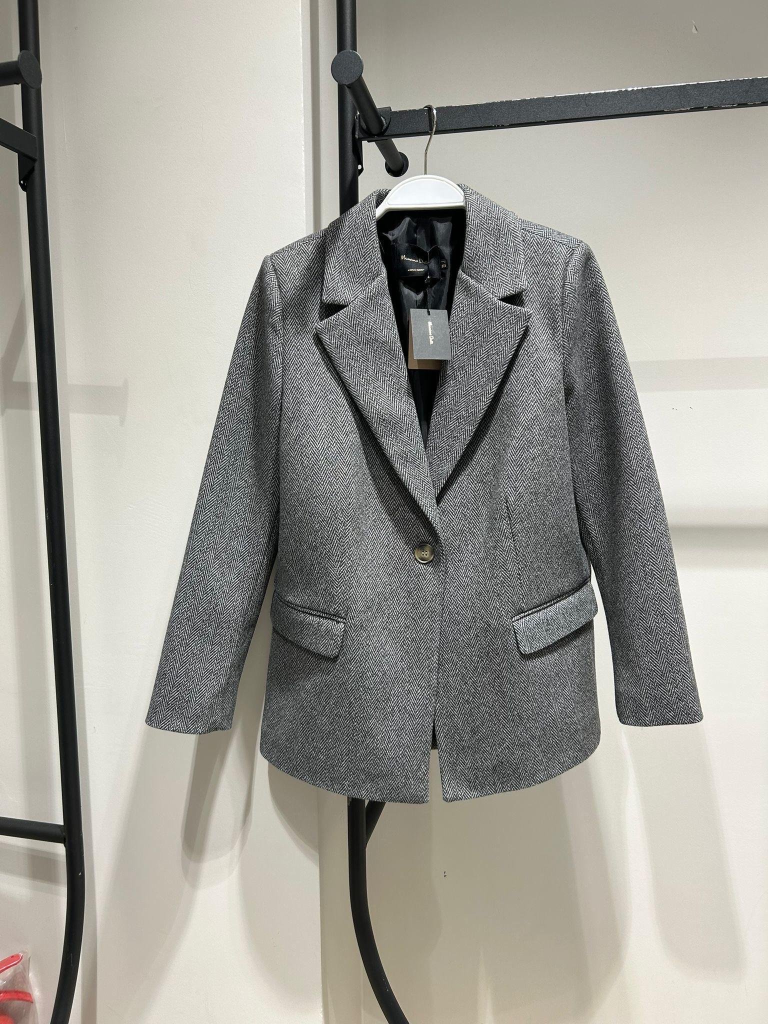 Md Gri Balık Sırtı Blazer