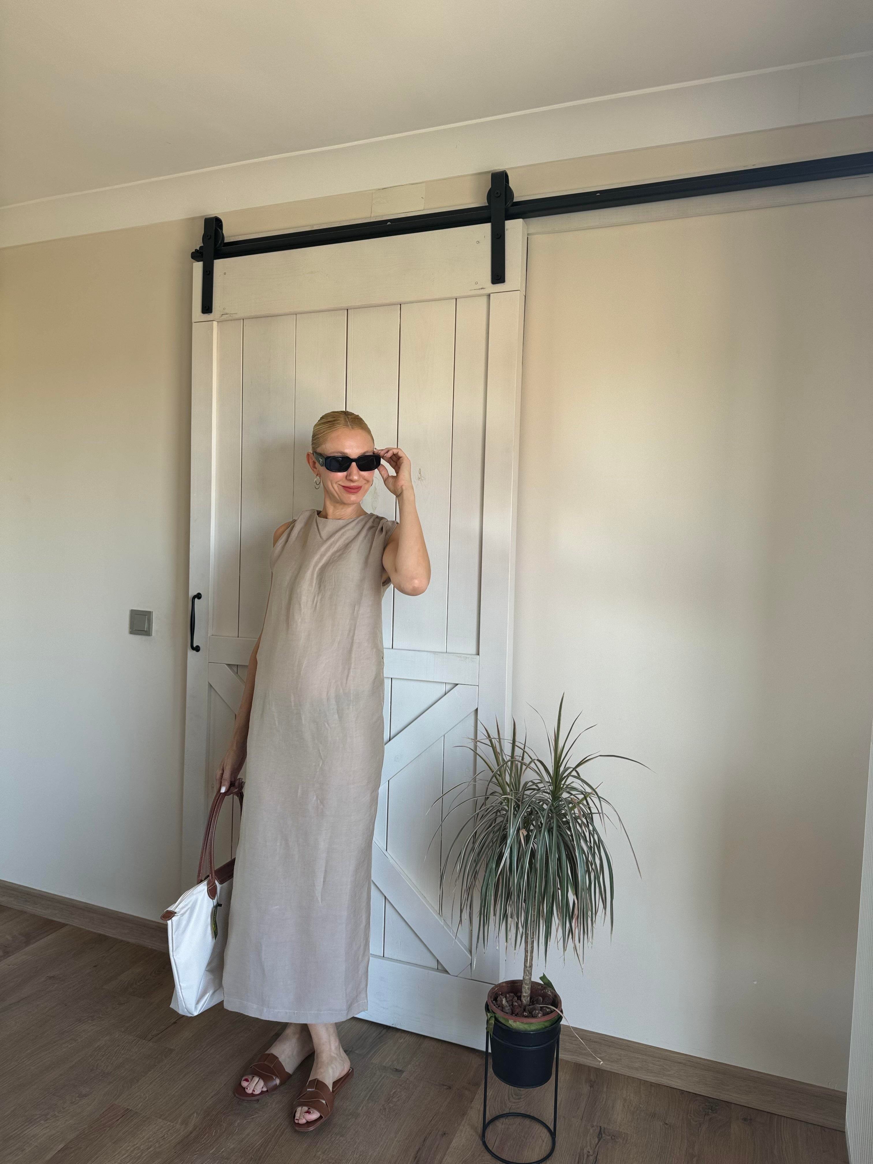 Md Taş Rengi Tensel Elbise