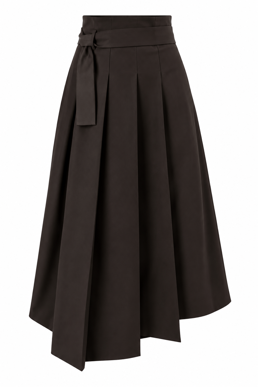 Pileli Kemerli Kahve Etek