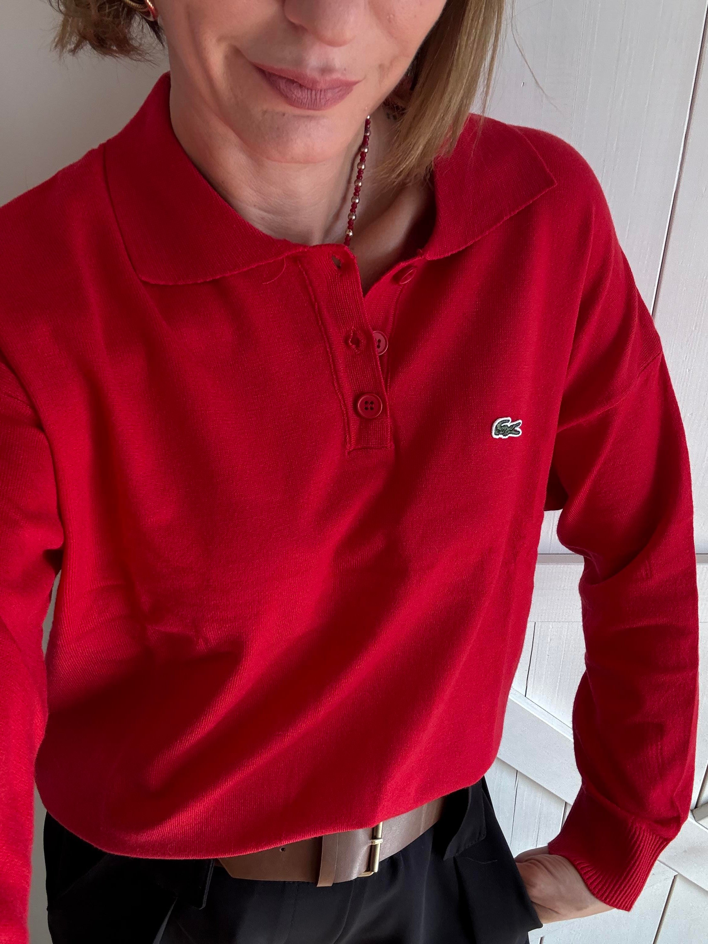 Polo Yaka Kırmızı Lcs Triko